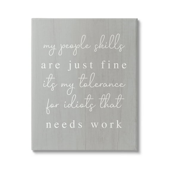 Stupell Industries People Skills Sassy Saying Inspirational Painting Gallery Wrapped Canvas Art Print Wall Art, 16 x 20