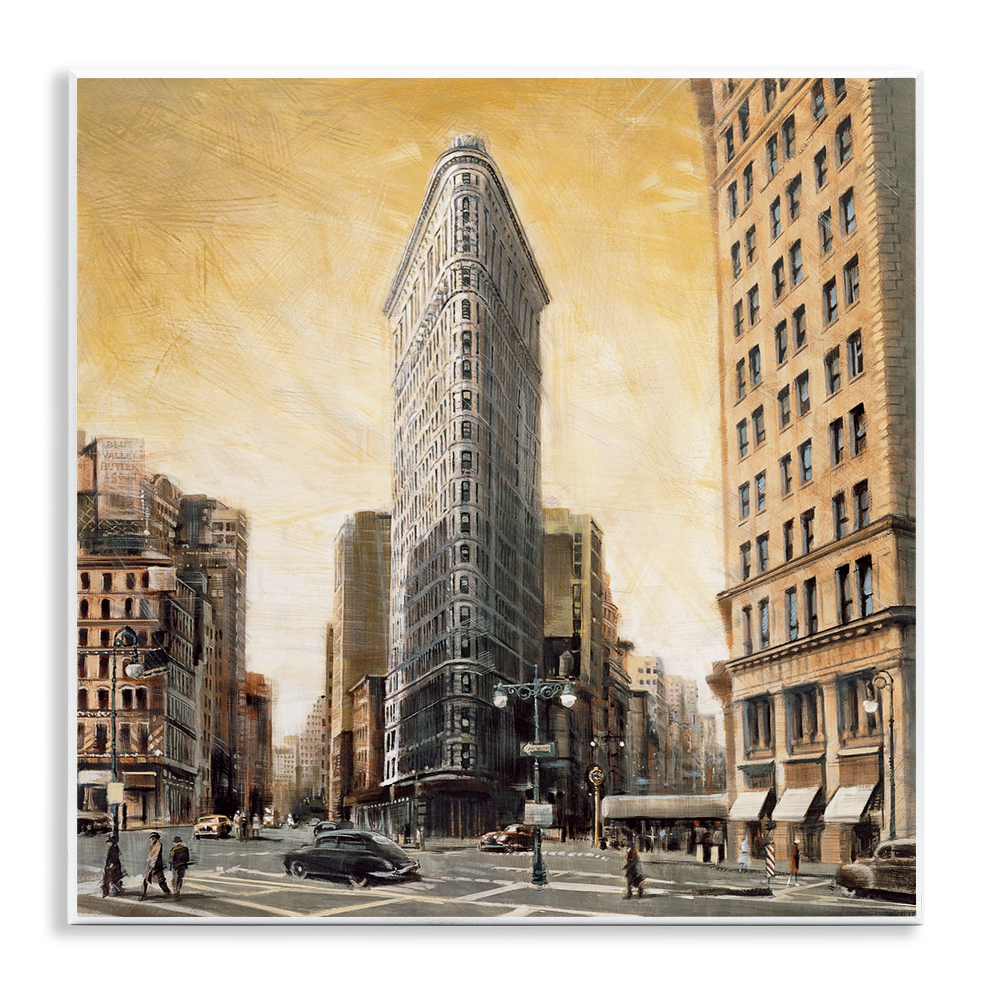 Stupell Industries People Strolling City Scenic & Cityscapes Painting Unframed Art Print Wall Art, 12 x 12