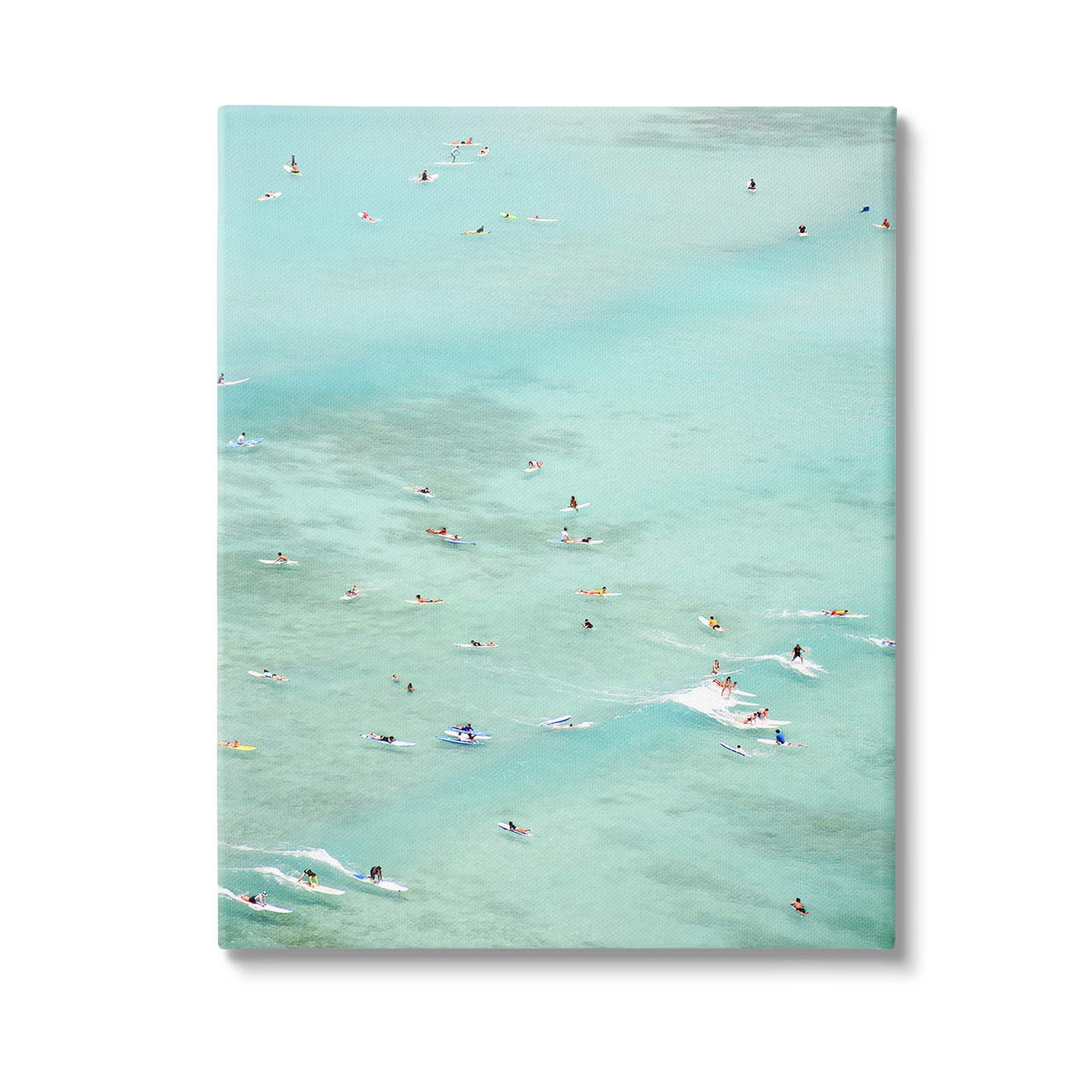 Stupell Industries People Swimming in Summer Landscape Painting Gallery Wrapped Canvas Art Print Wall Art, 24 x 30