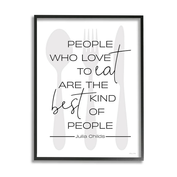 Stupell Industries People Who Love To Eat Quote Graphic Art Black Framed Art Print Wall Art, Design by Susan Ball
