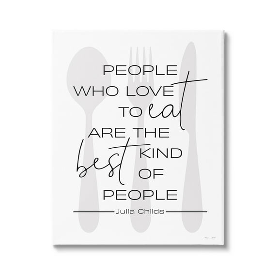 Stupell Industries People Who Love To Eat Quote Graphic Art Gallery Wrapped Canvas Print Wall Art, Design by Susan Ball