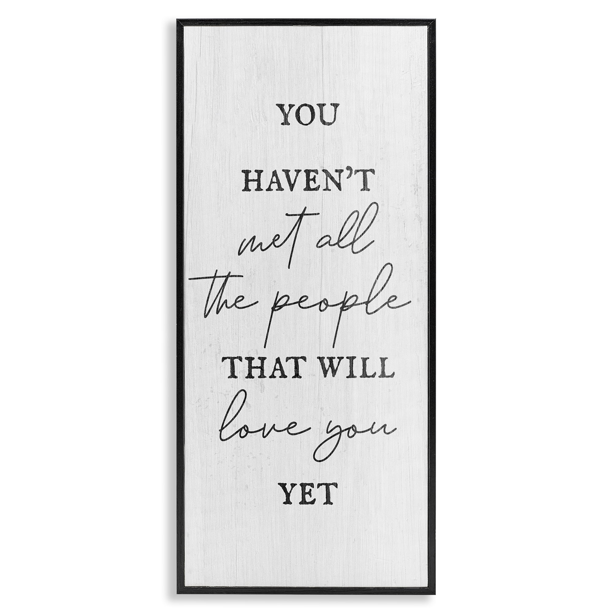 Stupell Industries People Who Will Love You Typography Painting Black Framed Art Print Wall Art, 13 x 30