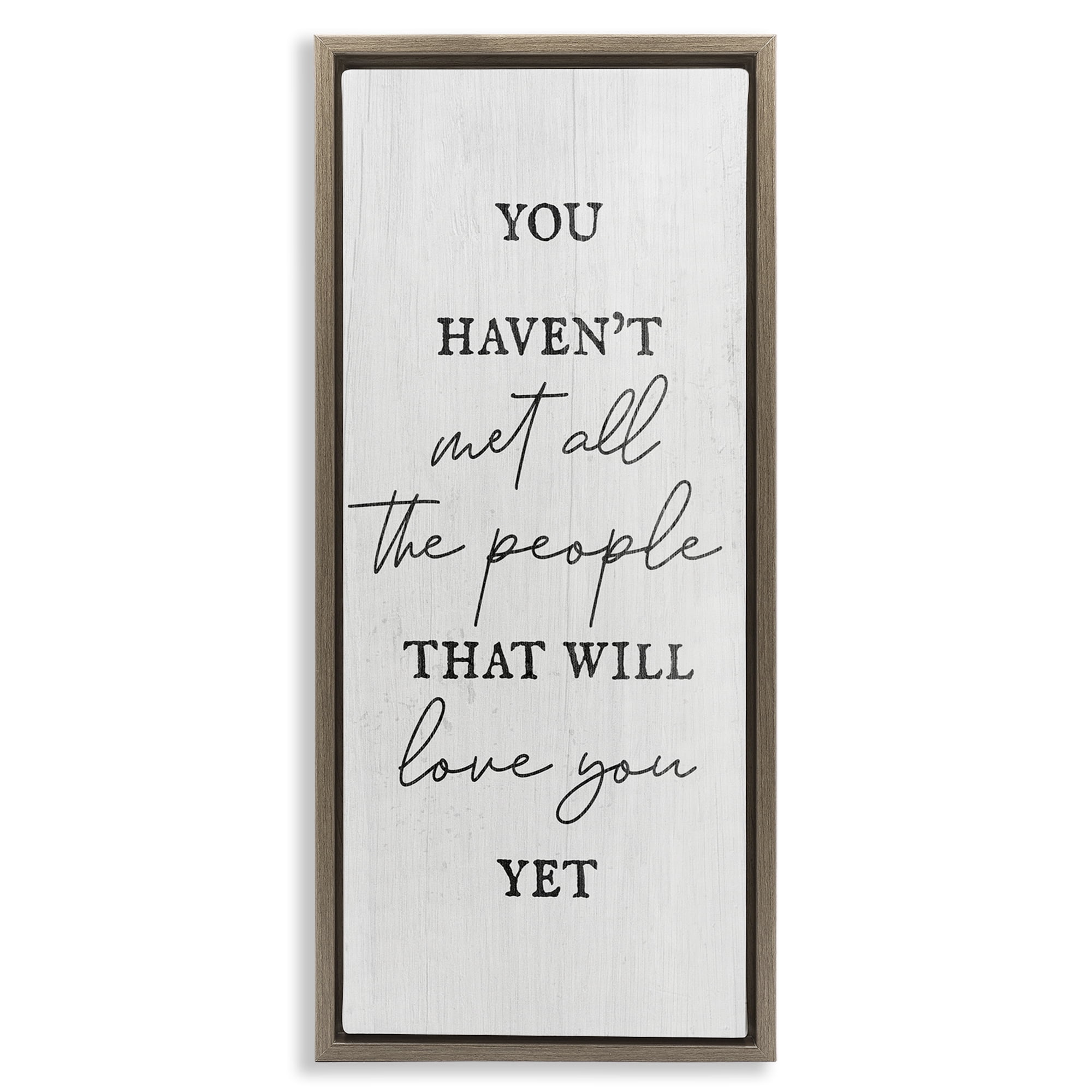 Stupell Industries People Who Will Love You Typography Painting Brown Floater Framed Art Print Wall Art, 11 x 25