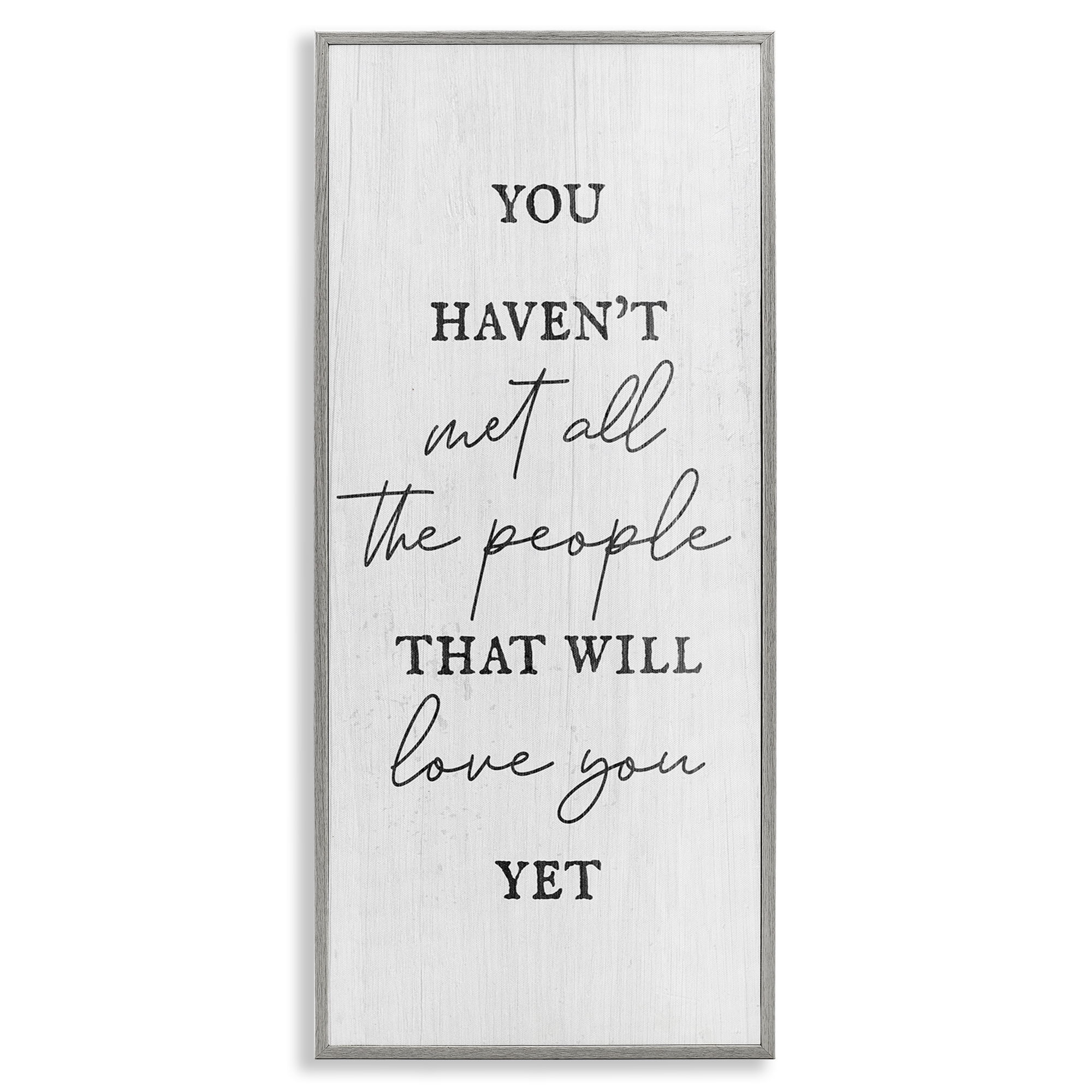 Stupell Industries People Who Will Love You Typography Painting Gray Framed Art Print Wall Art, 13 x 30