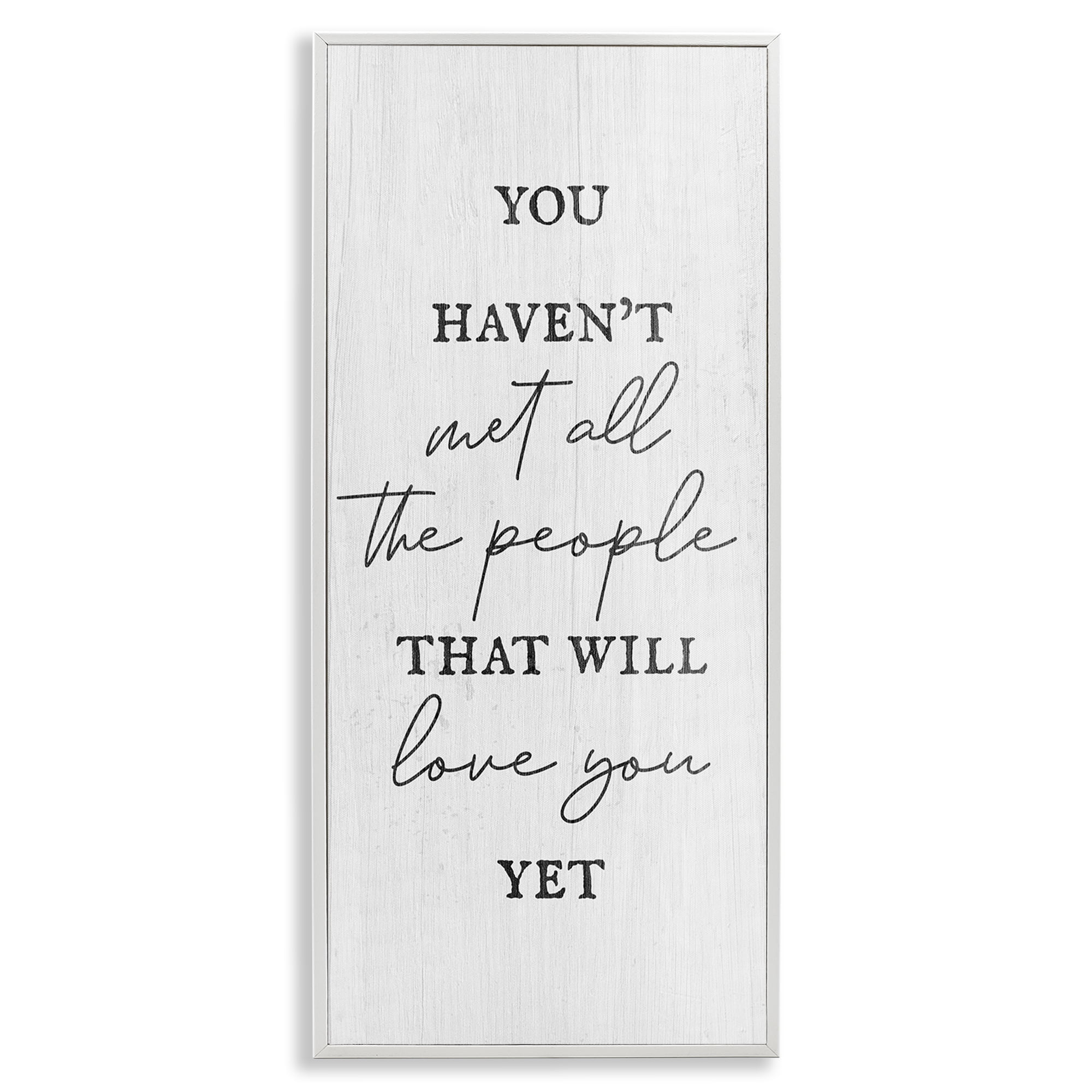Stupell Industries People Who Will Love You Typography Painting White Framed Art Print Wall Art, 13 x 30