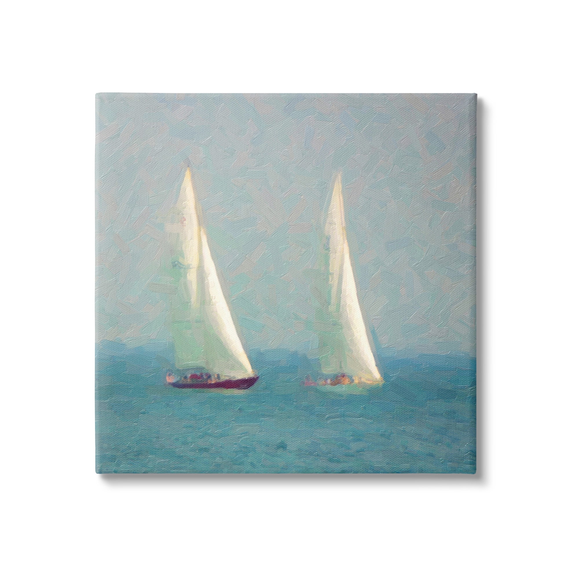 Stupell Industries People on Sailing Boats Transportation Painting Gallery Wrapped Canvas Art Print Wall Art, 30 x 30