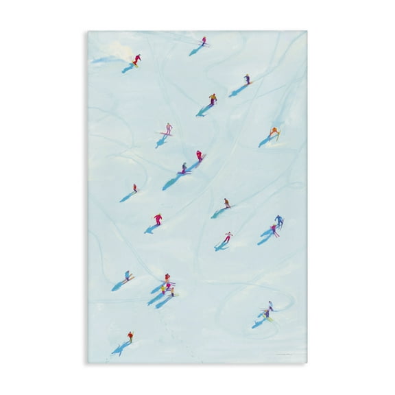 Stupell Industries People on Ski Slopes Sports Painting Gallery Wrapped Canvas Art Print Wall Art, 16 x 24
