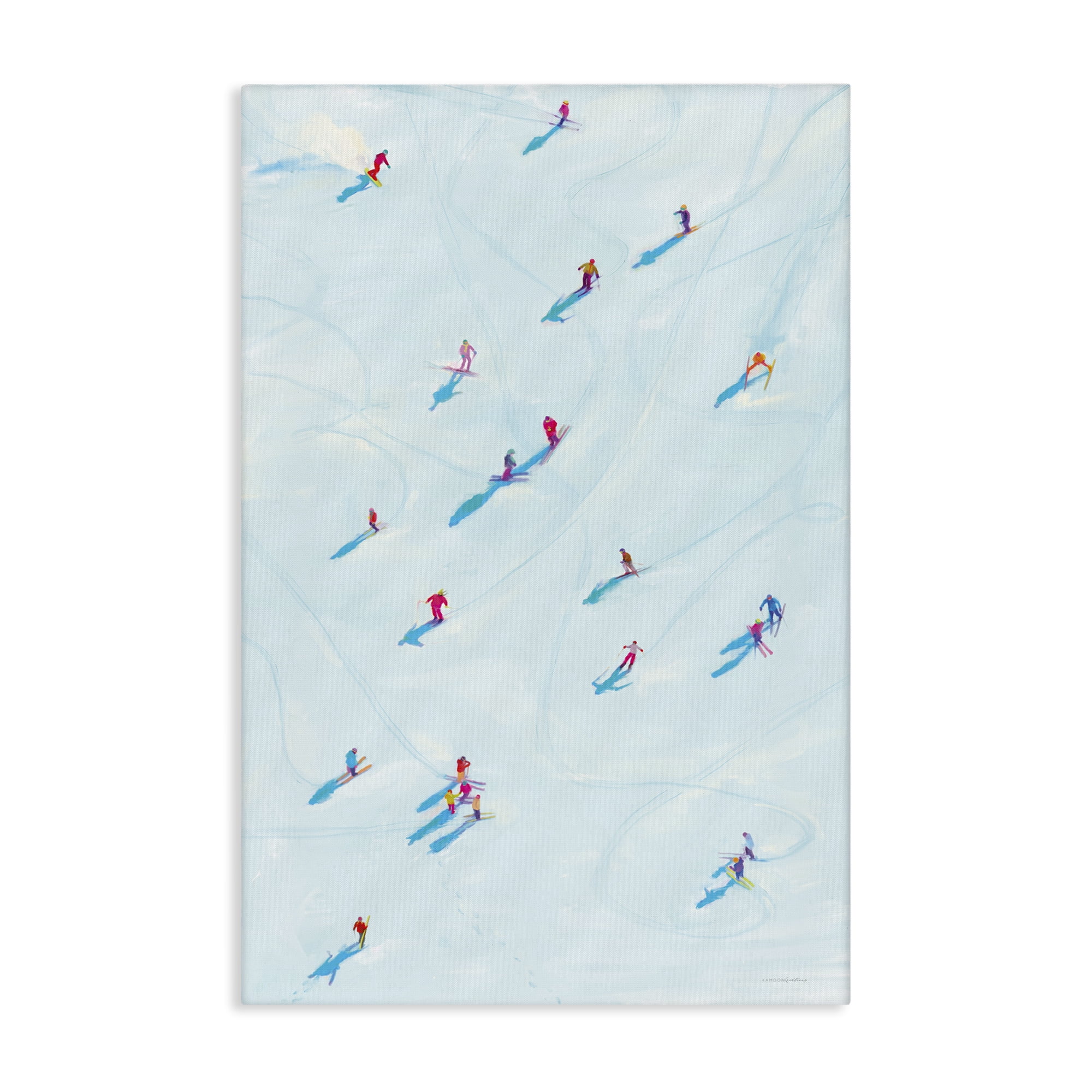 Stupell Industries People on Ski Slopes Sports Painting Gallery Wrapped Canvas Art Print Wall Art, 20 x 30