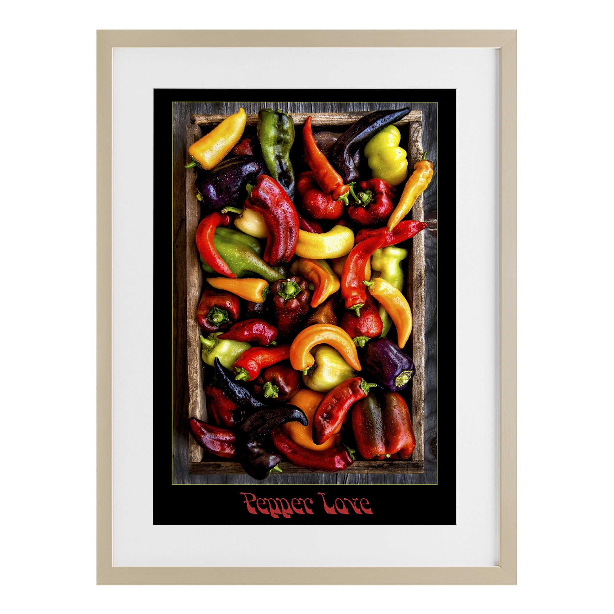 Stupell Industries Pepper Love Vibrant Vegetables Birch Framed Print Under Glass, design by Carl Kravats