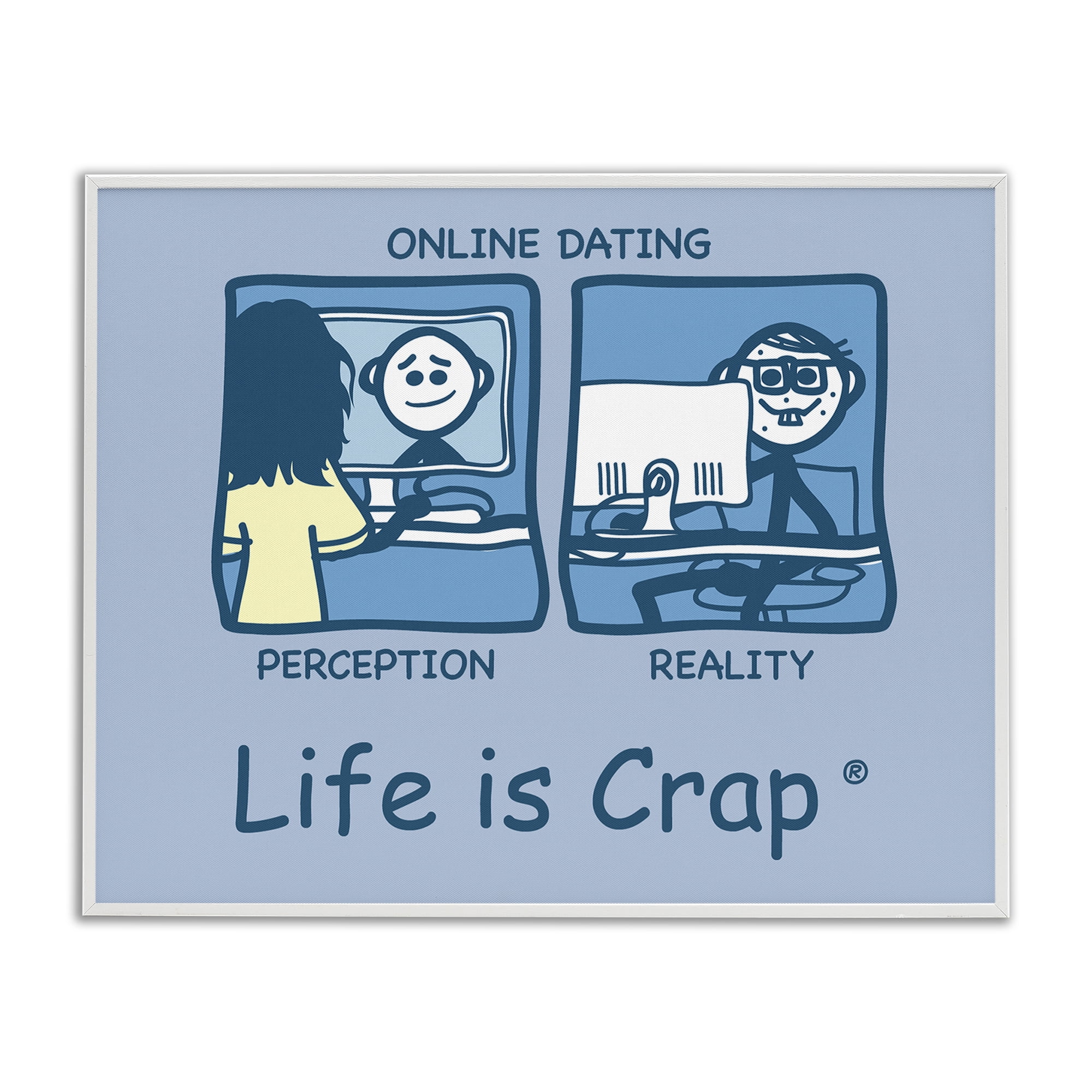 Stupell Industries Perception and Reality Dating Novelty & Humor Painting White Framed Art Print Wall Art, 30 x 24
