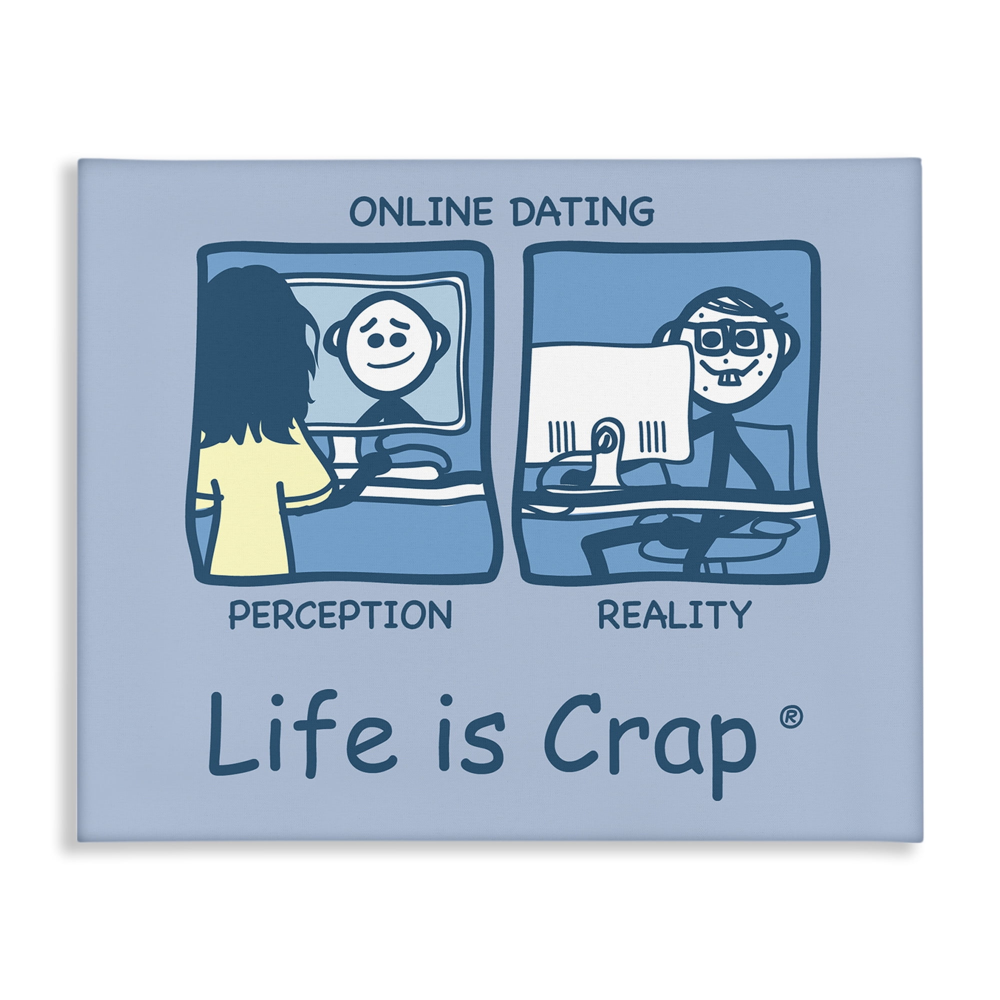 Stupell Industries Perception and Reality Dating Novelty & Humor Painting Wrapped Canvas Art Print Wall Art, 48 x 36