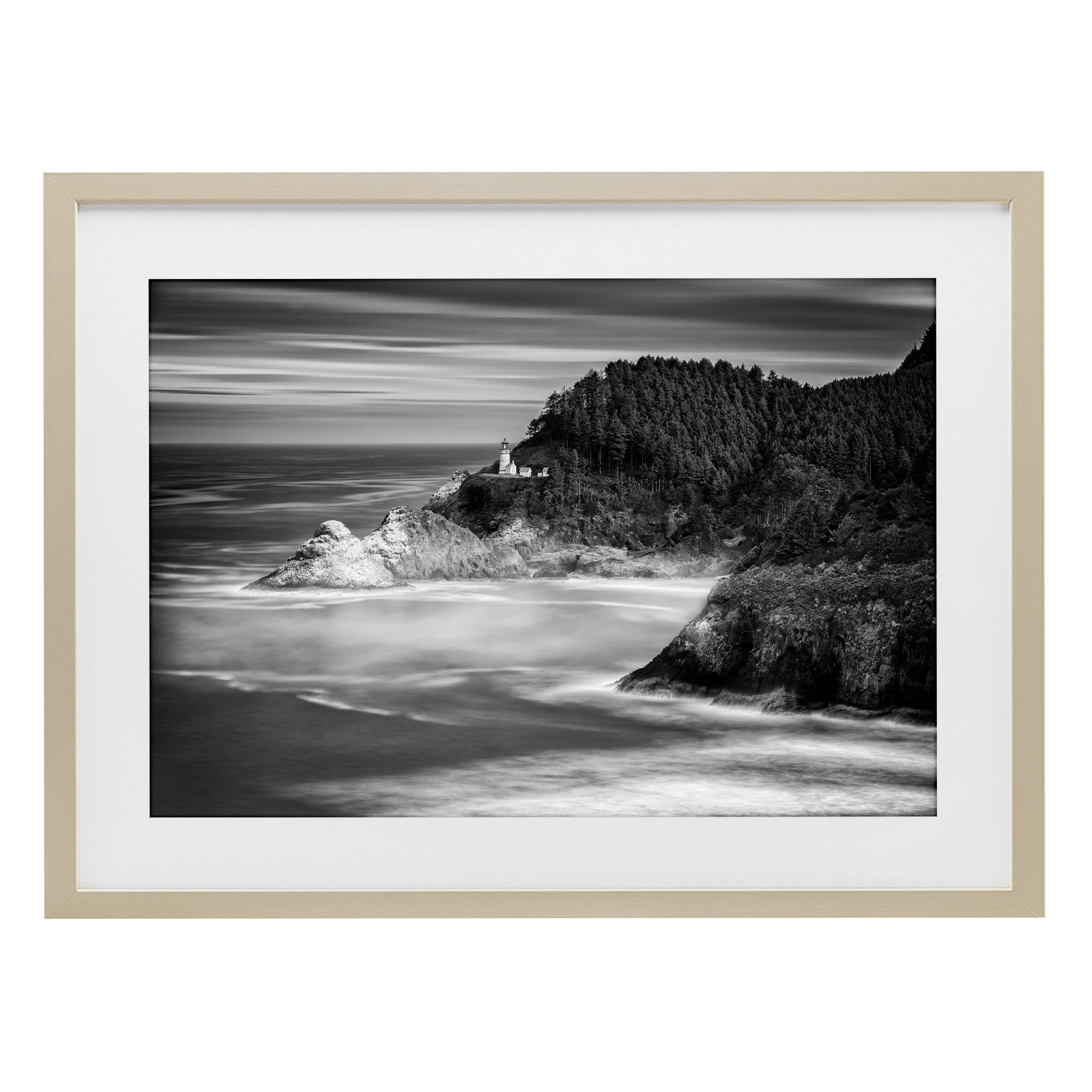 Stupell Industries Perched Above The Pacific Birch Framed Print Under Glass, design by Rick Berk