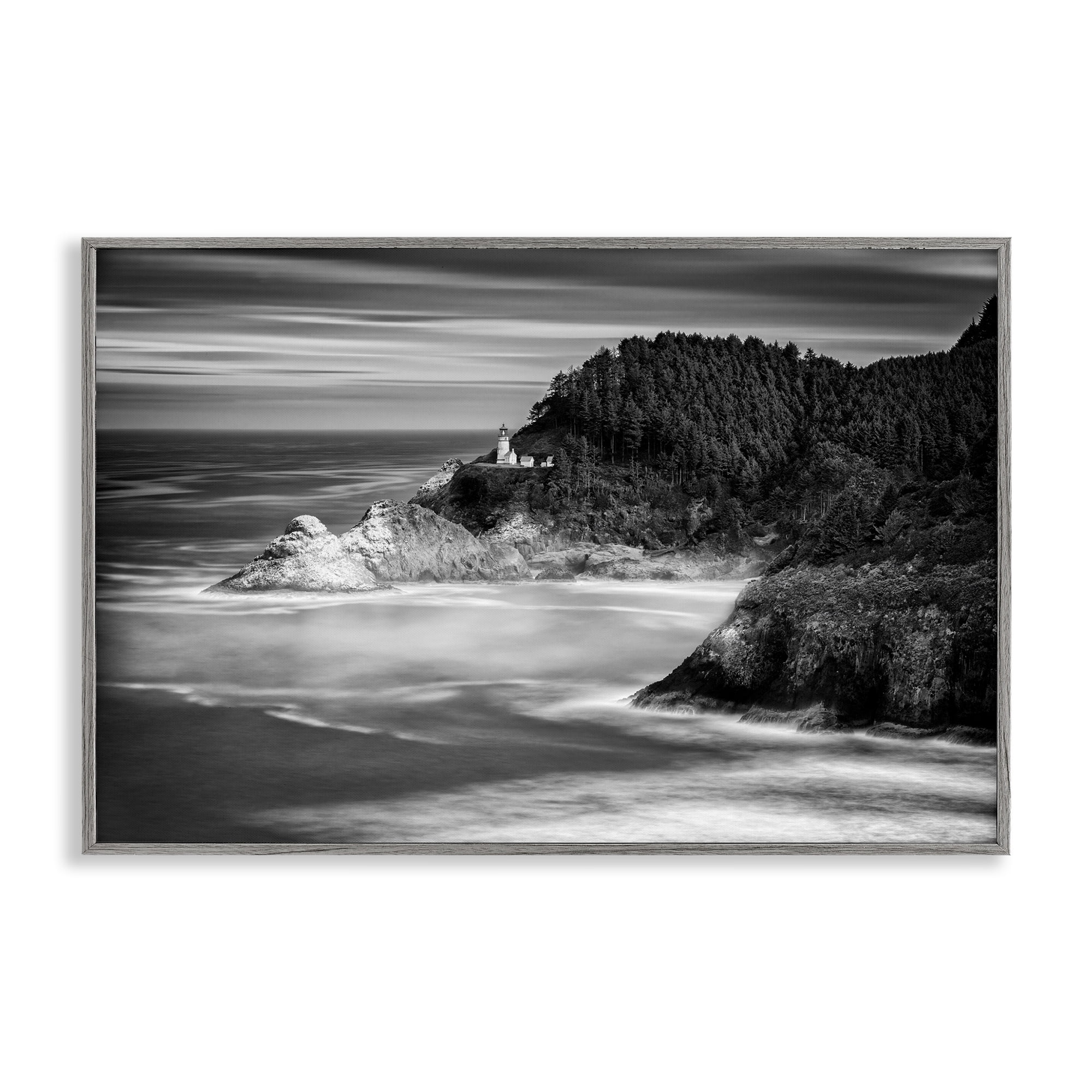 Stupell Industries Perched Above The Pacific Gray Framed Giclee Art, design by Rick Berk