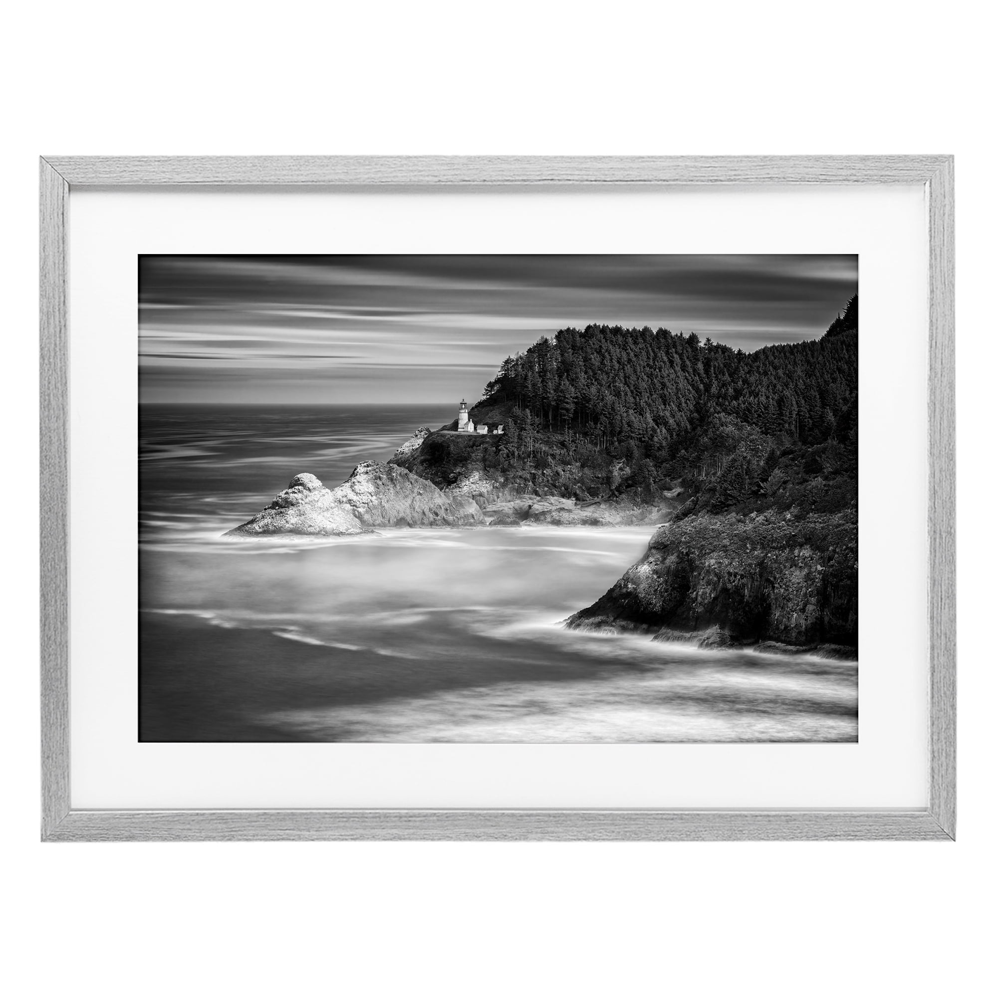 Stupell Industries Perched Above The Pacific Gray Framed Print Under Glass, design by Rick Berk