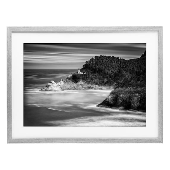 Stupell Industries Transitional Perched Above The Pacific Gray Framed Print Under Glass, 20 x 14, by Rick Berk