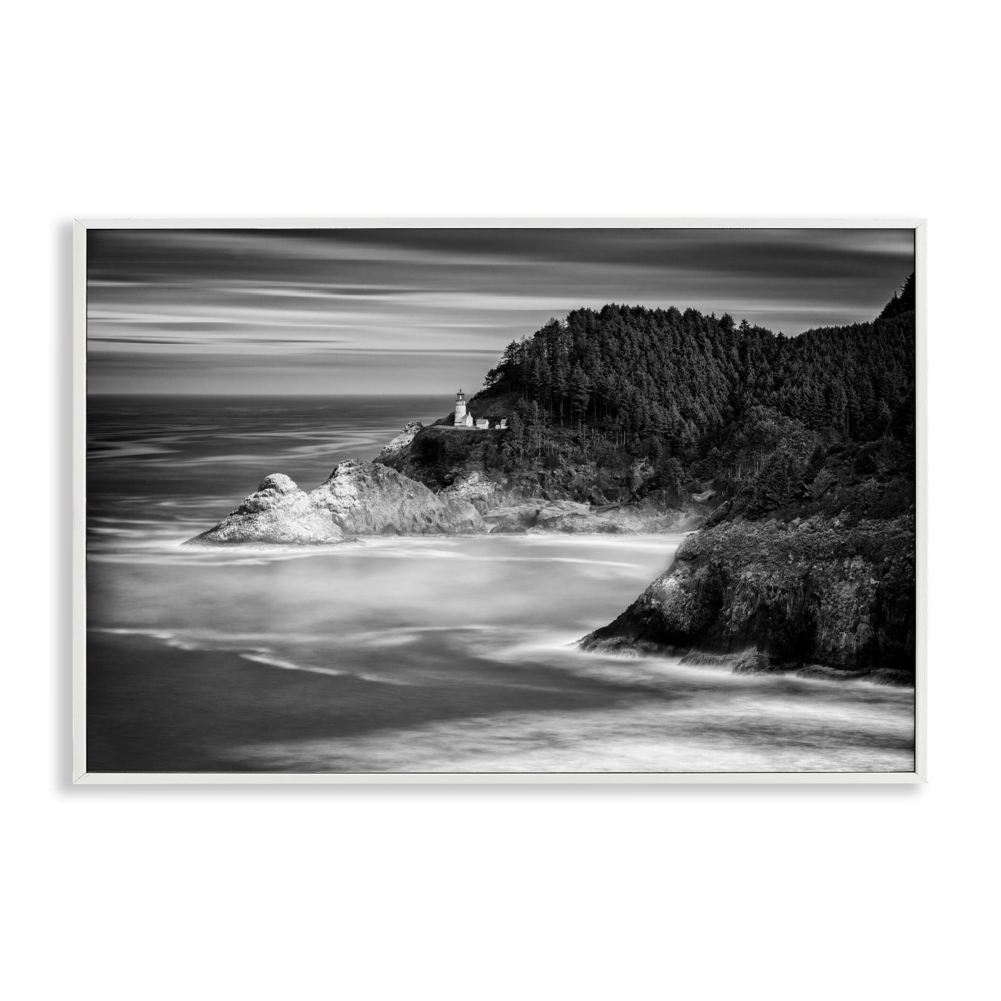 Stupell Industries Perched Above The Pacific White Framed Giclee Art, design by Rick Berk