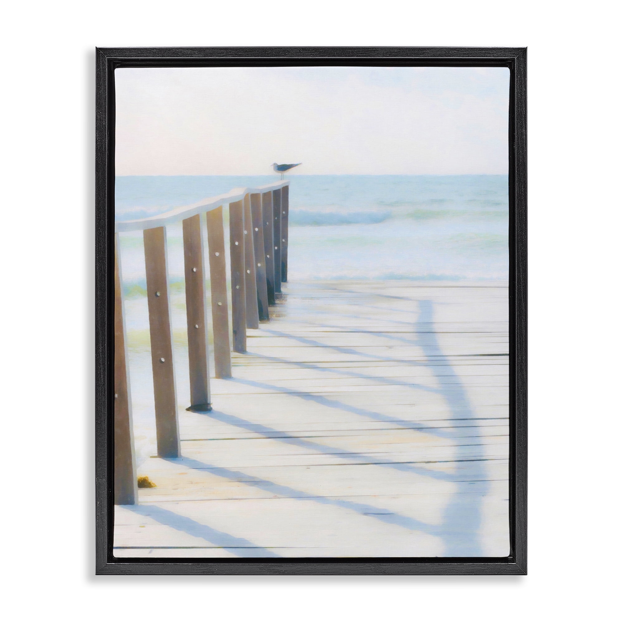 Stupell Industries Perched For Best View Nautical & Beach Painting Black Floater Framed Canvas Art Print Wall Art, 25 x 31
