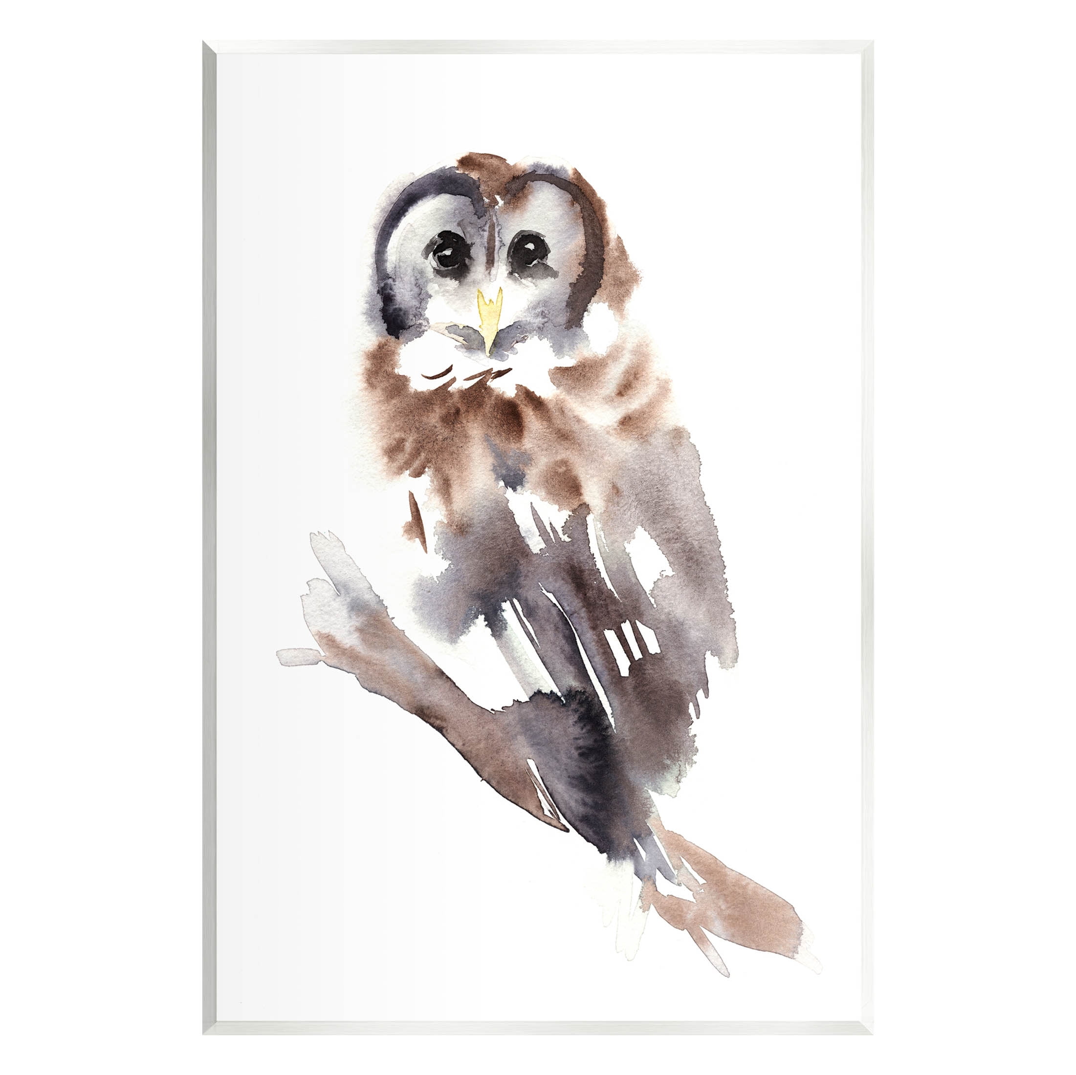 Stupell Industries Perched Owl Gazing Watercolor Style Painting Unframed Art Print Wall Art, Design by Annie Warren