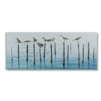 Stupell Industries Perched Sea Birds Animals & Insects Painting Gallery Wrapped Canvas Art Print Wall Art, 24 x 10