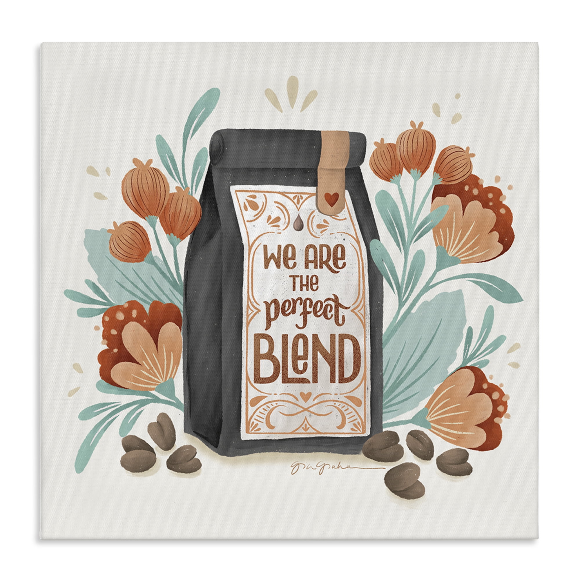 Stupell Industries Perfect Blend Coffee Food & Beverage Painting Wrapped Canvas Art Print Wall Art, 30 x 30