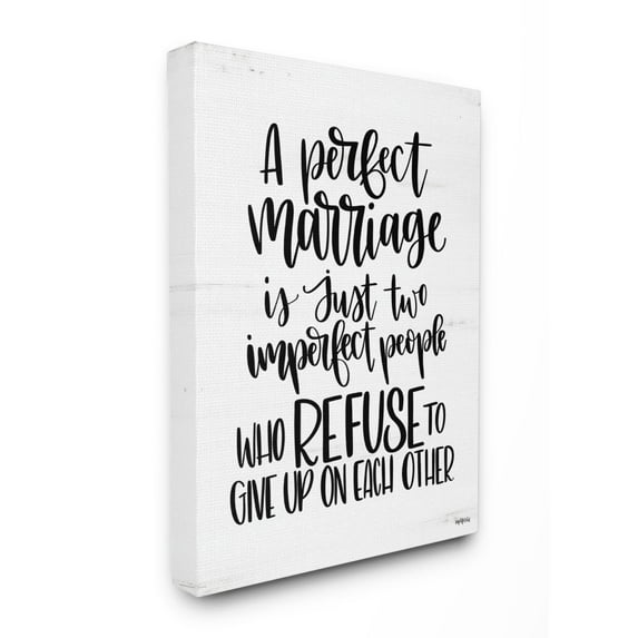 Stupell Industries Perfect Marriage Imperfect People Phrase Love Quote Canvas Wall Art Design by Imperfect Dust, 36" x 48"