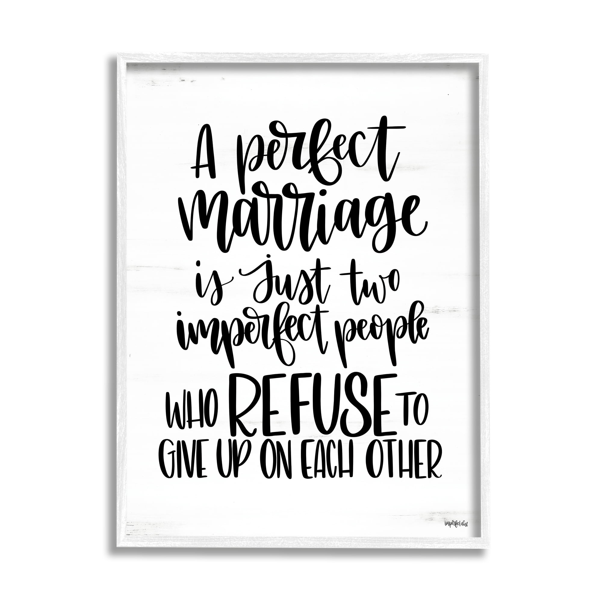 Stupell Industries Perfect Marriage Imperfect People Phrase Love Quote Graphic Art Framed Art Print Wall Art, 11x14, By Imperfect Dust