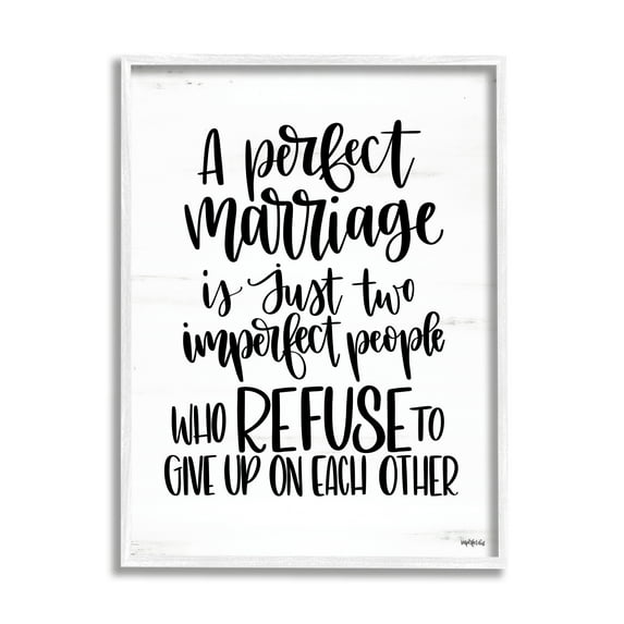 Stupell Industries Perfect Marriage Imperfect People Phrase Love Quote Graphic Art Framed Art Print Wall Art, 16x20, By Imperfect Dust