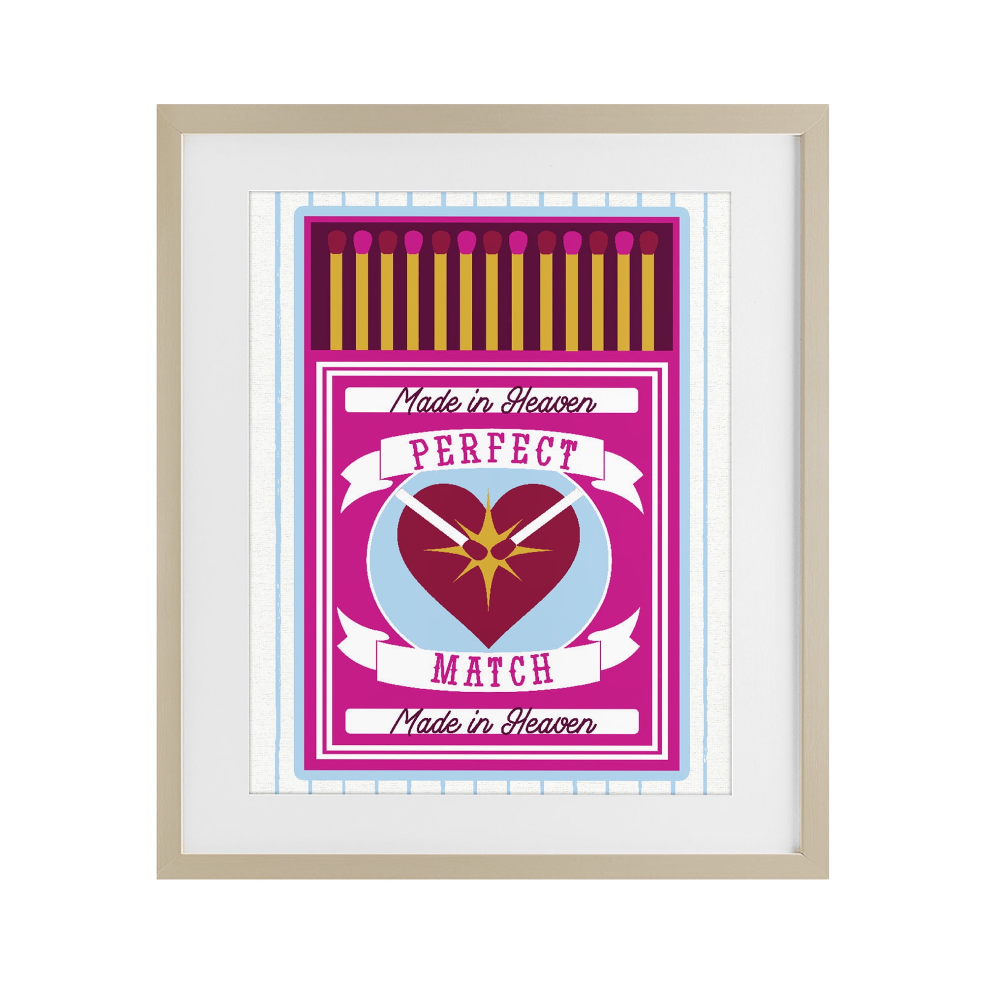 Stupell Industries Perfect Match Made In Heaven Birch Framed Print Under Glass, design by Lil' Rue