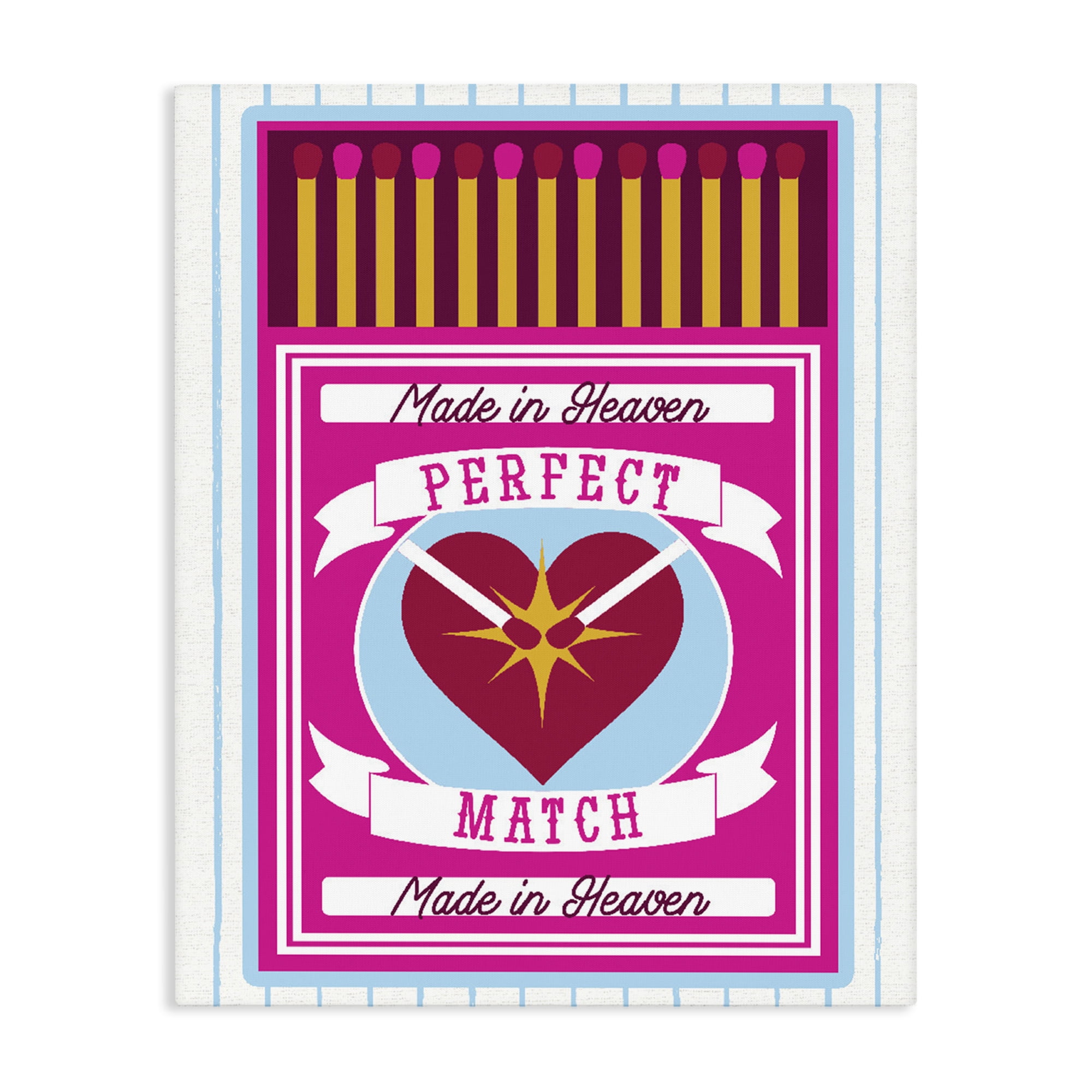 Stupell Industries Perfect Match Made In Heaven Canvas Wall Art, design by Lil' Rue