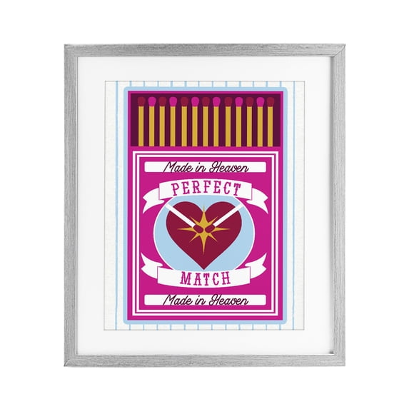 Stupell Industries Traditional Perfect Match Made In Heaven Gray Framed Print Under Glass, 17 x 21, by Lil' Rue