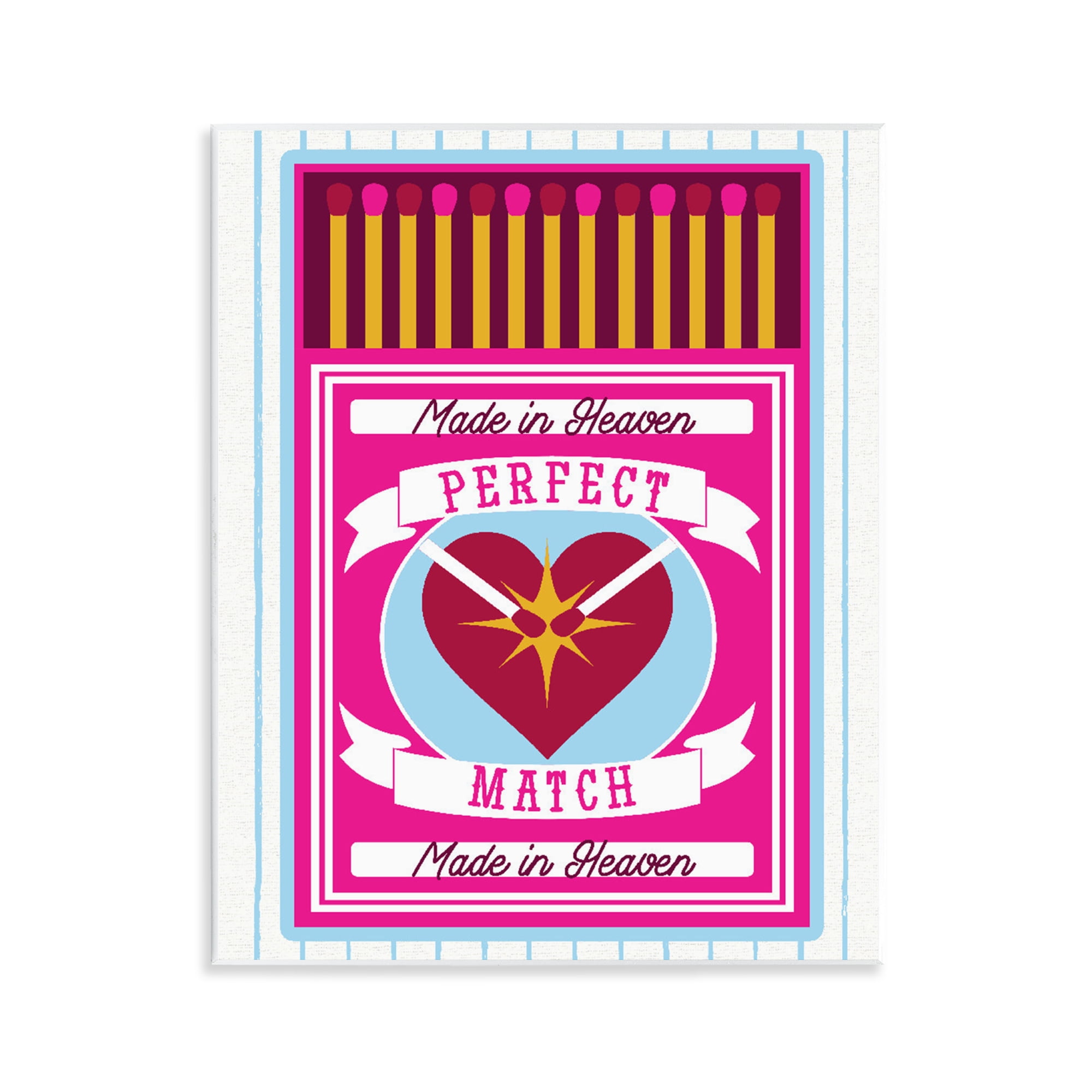 Stupell Industries Perfect Match Made In Heaven Wall Plaque Art, design by Lil' Rue