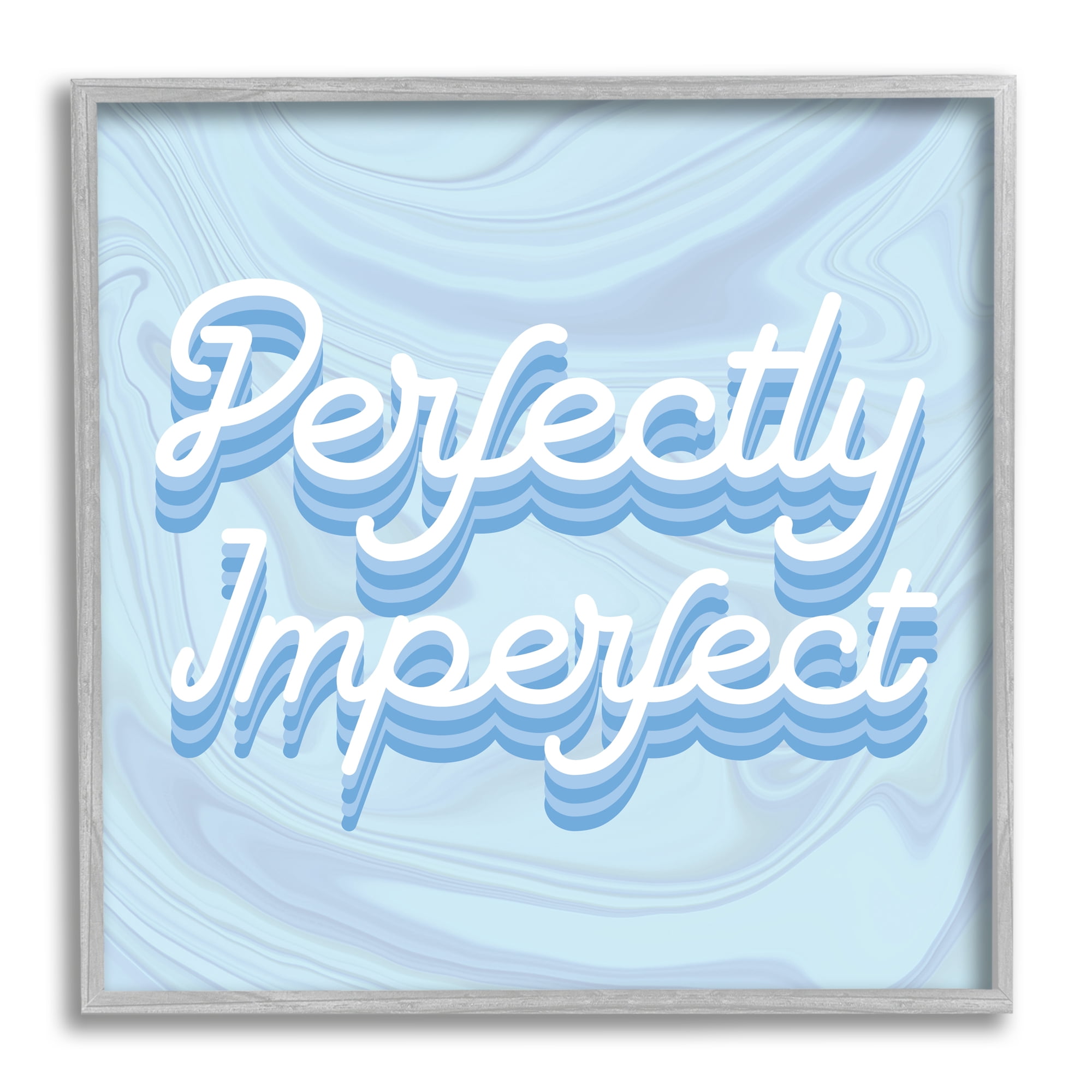 Stupell Industries Perfectly Imperfect Phrase Religious Painting Gray Framed Art Print Wall Art