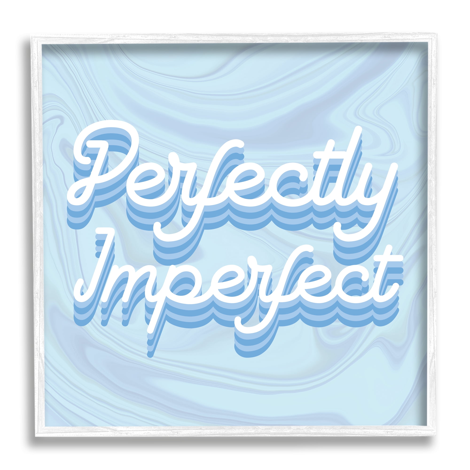 Stupell Industries Perfectly Imperfect Phrase Religious Painting White Framed Art Print Wall Art