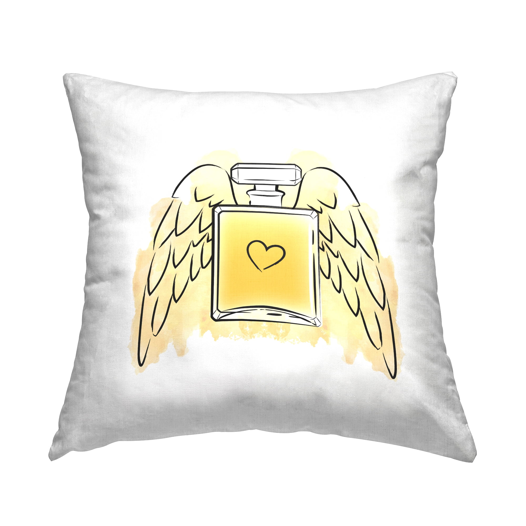 Stupell Industries Perfume with Angel Wings Decorative Printed Throw Pillow Design by Martina Pavlova.