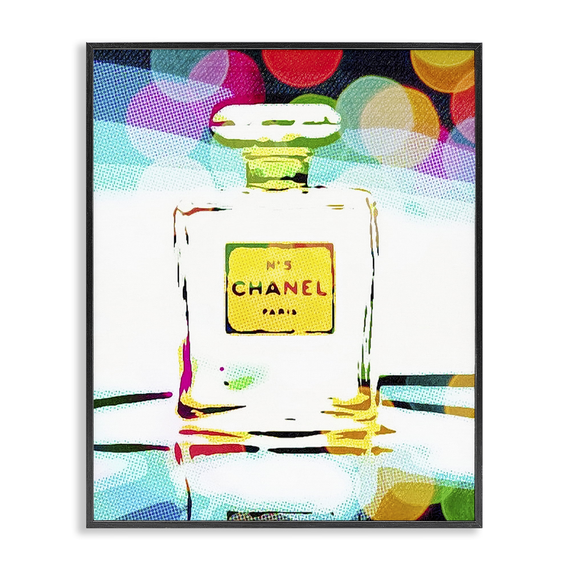Stupell Industries Perfume with Modern Bokeh Fashion Painting Black Framed Art Print Wall Art, 11 x 14