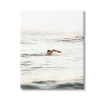 Stupell Industries Person Swimming in Sea Novelty Photography Gallery Wrapped Canvas Art Print Wall Art, 16 x 20