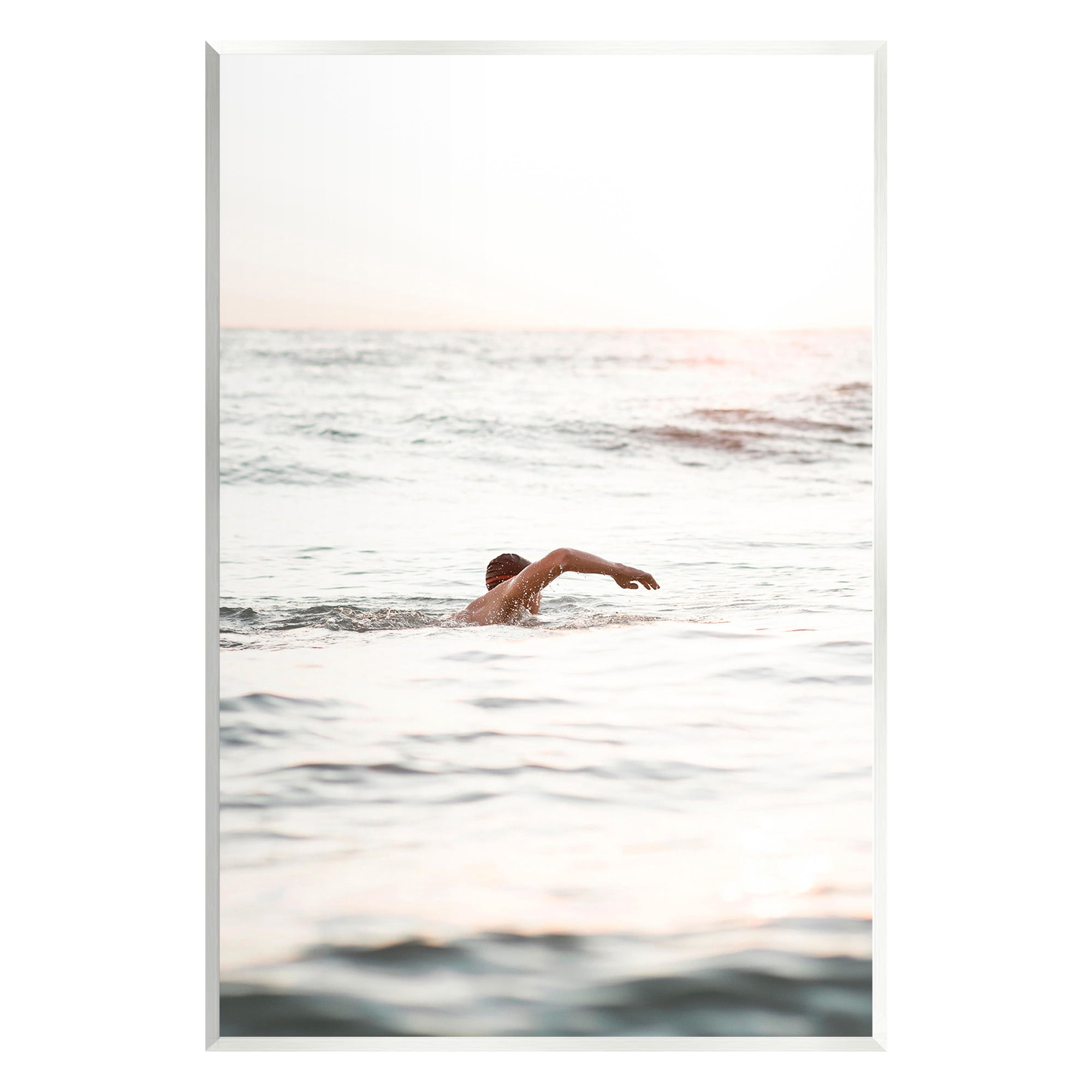 Stupell Industries Person Swimming in Sea Novelty Photography Unframed Art Print Wall Art, 13 x 19