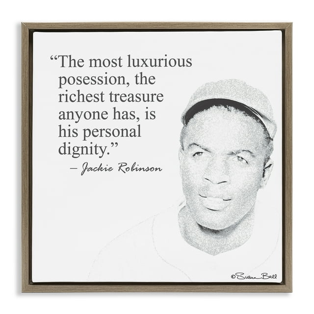 Stupell Industries Personal Dignity Jackie Robinson Quote Black and
