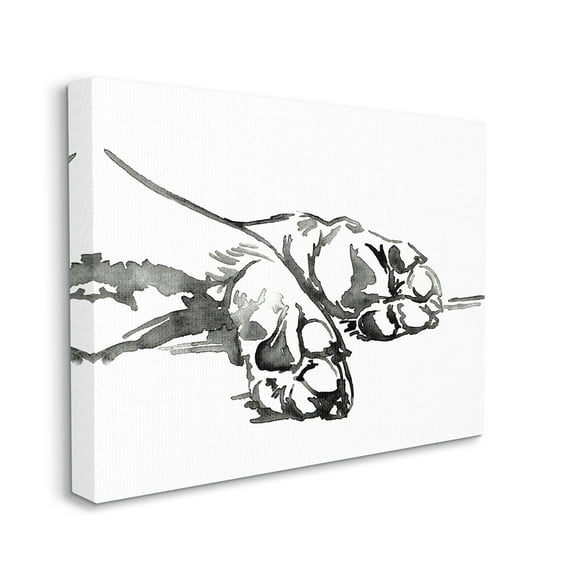 Stupell Industries Pet Animal Paws Minimal Ink Linework Canvas Wall Art by Jennifer Paxton Parker