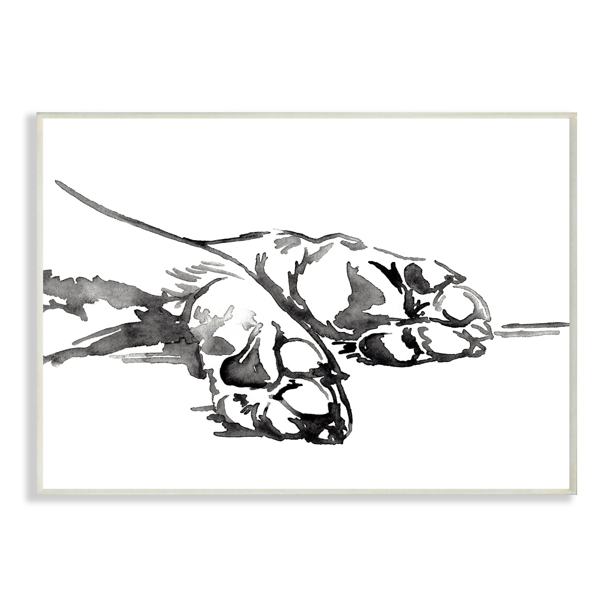 Stupell Industries Pet Animal Paws Minimal Ink Linework Wall Plaque by Jennifer Paxton Parker