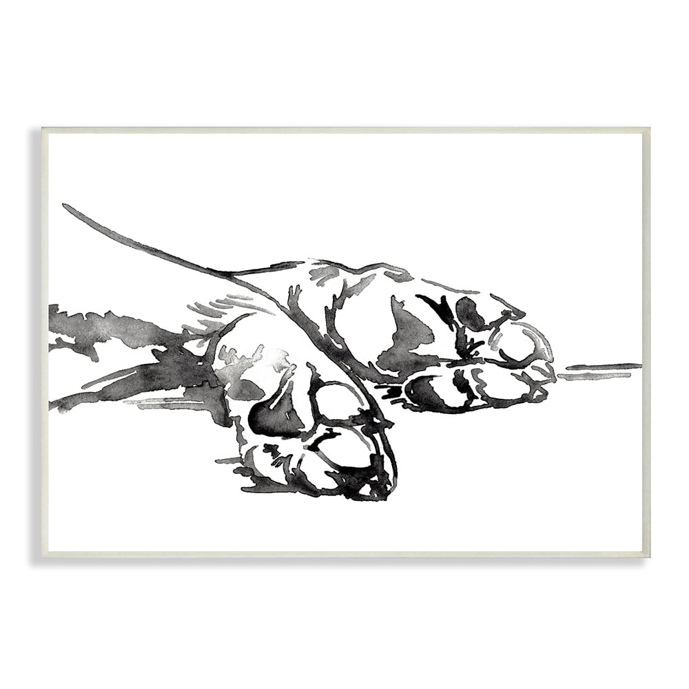 Stupell Industries Pet Animal Paws Minimal Ink Linework Wall Plaque by Jennifer Paxton Parker
