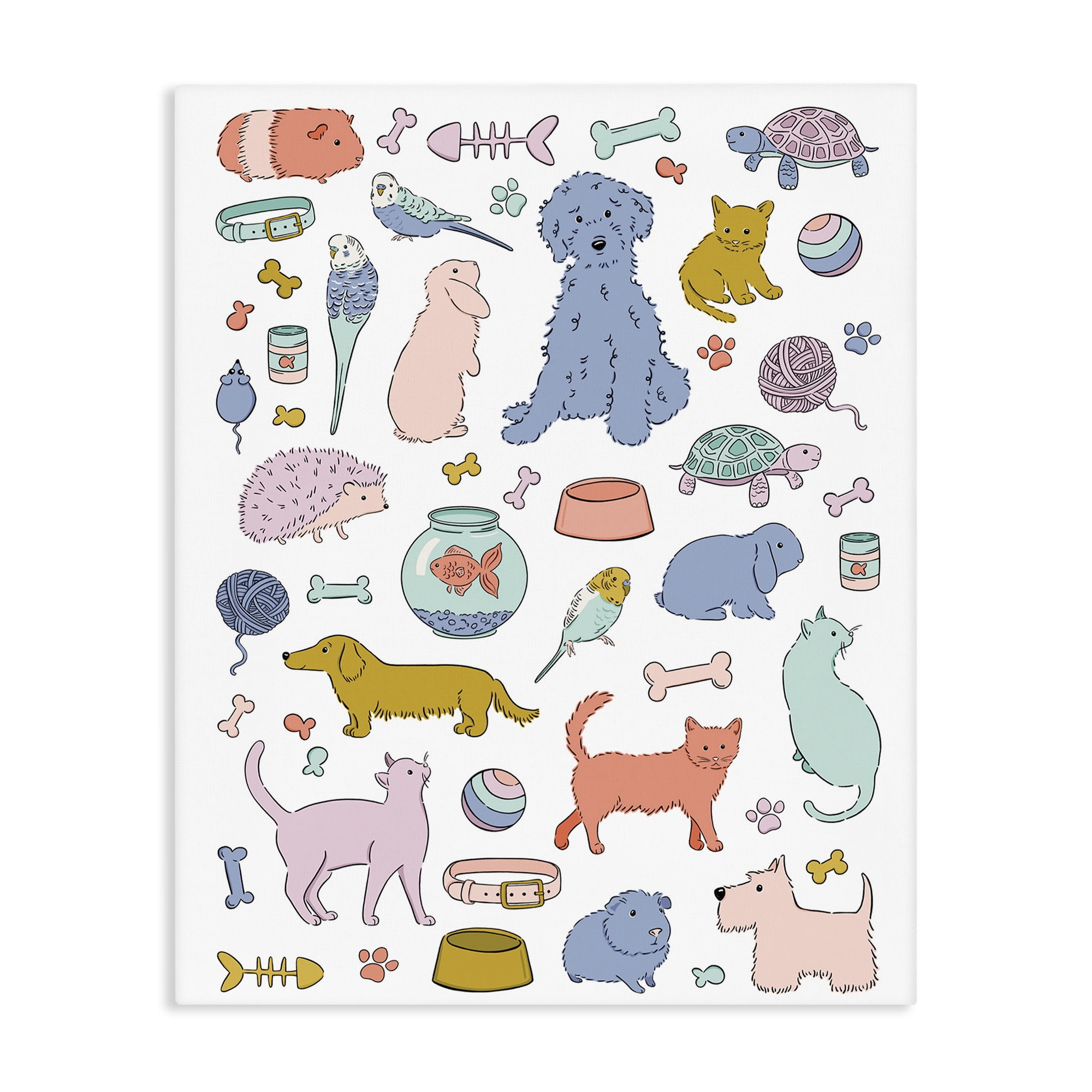 Stupell Industries Pet Shop Menagerie Canvas Wall Art, design by Bethany Sandoval