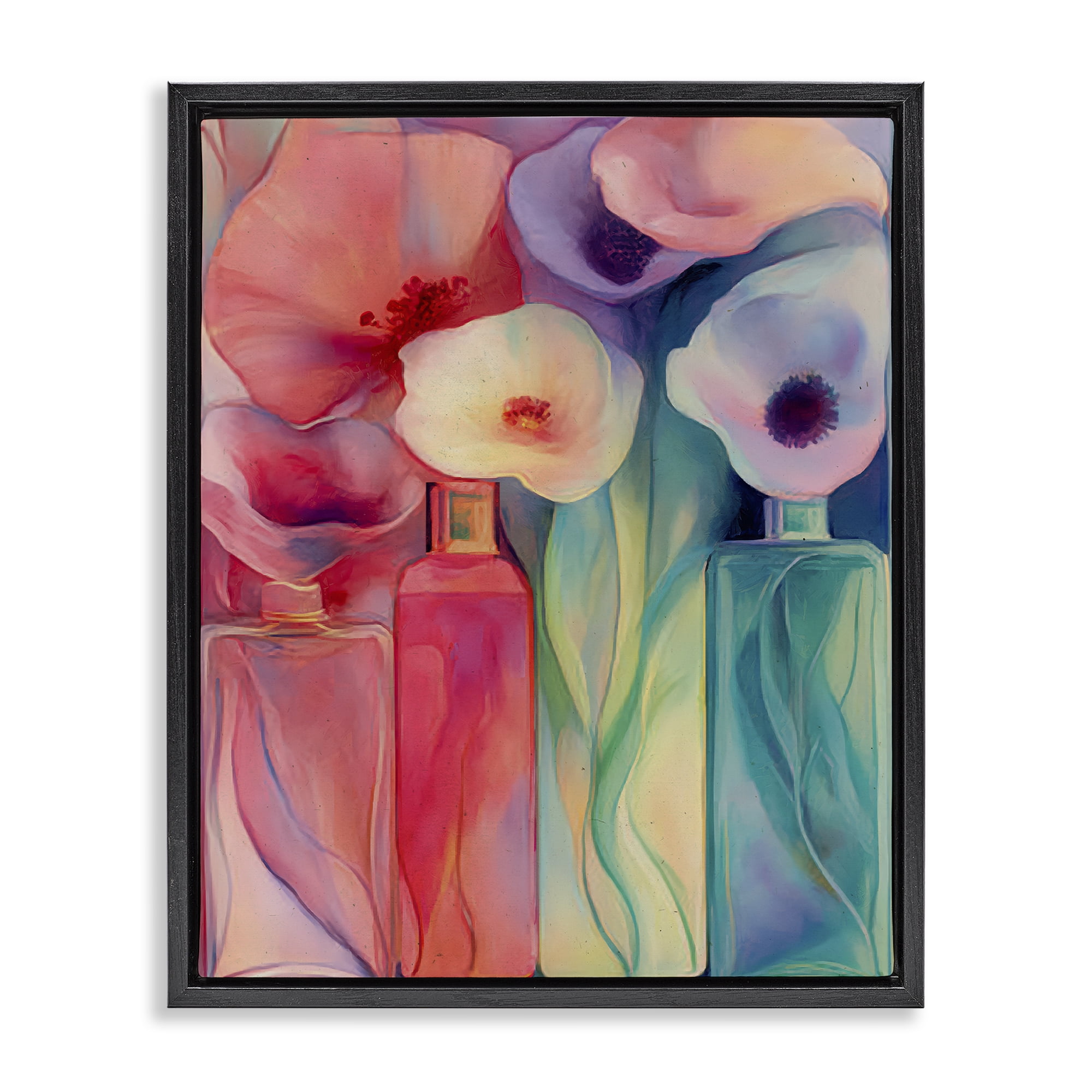 Stupell Industries Petal Logic Gradient Black Framed Floater Canvas Wall Art, design by Annabelle Hall