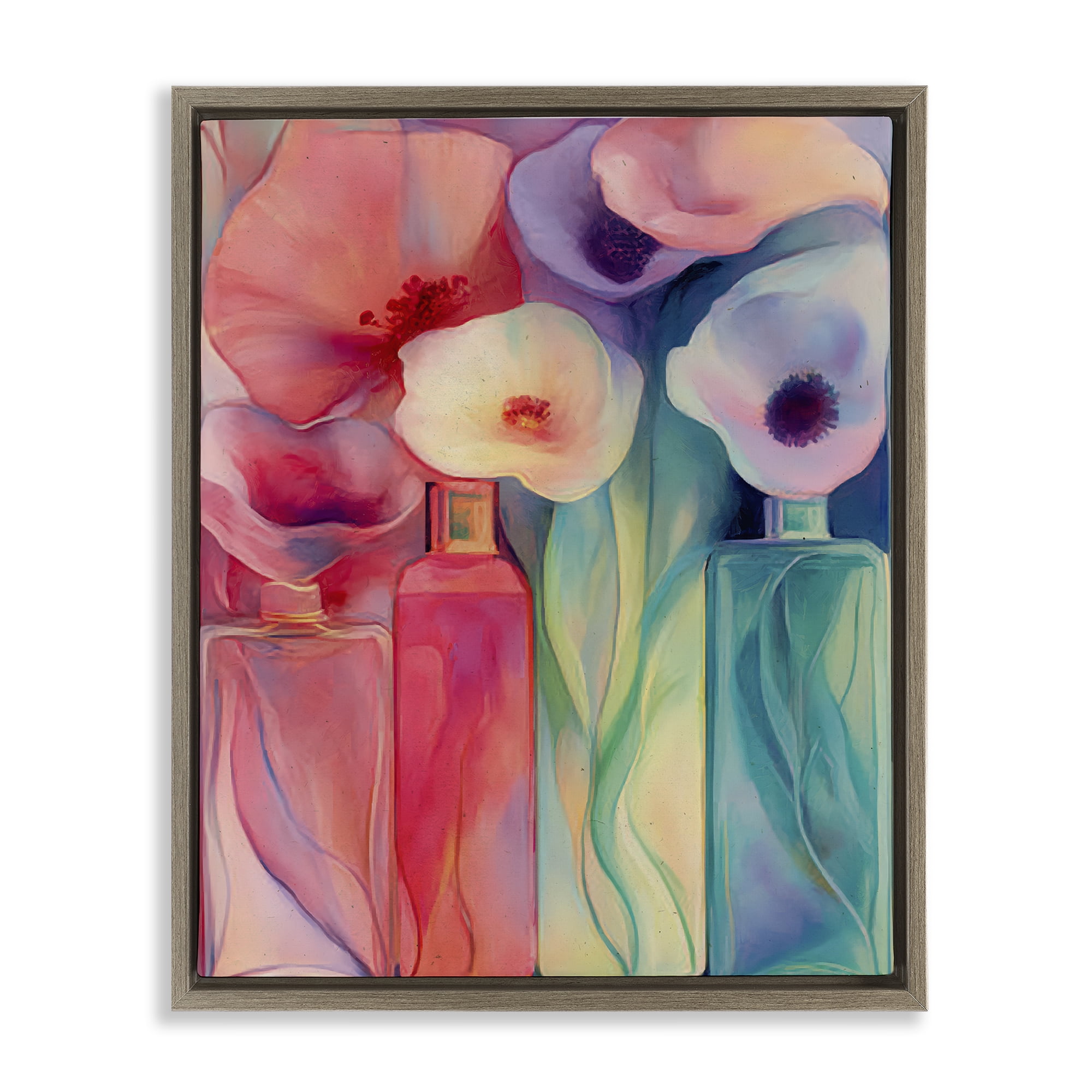 Stupell Industries Petal Logic Gradient Brown Framed Floater Canvas Wall Art, design by Annabelle Hall