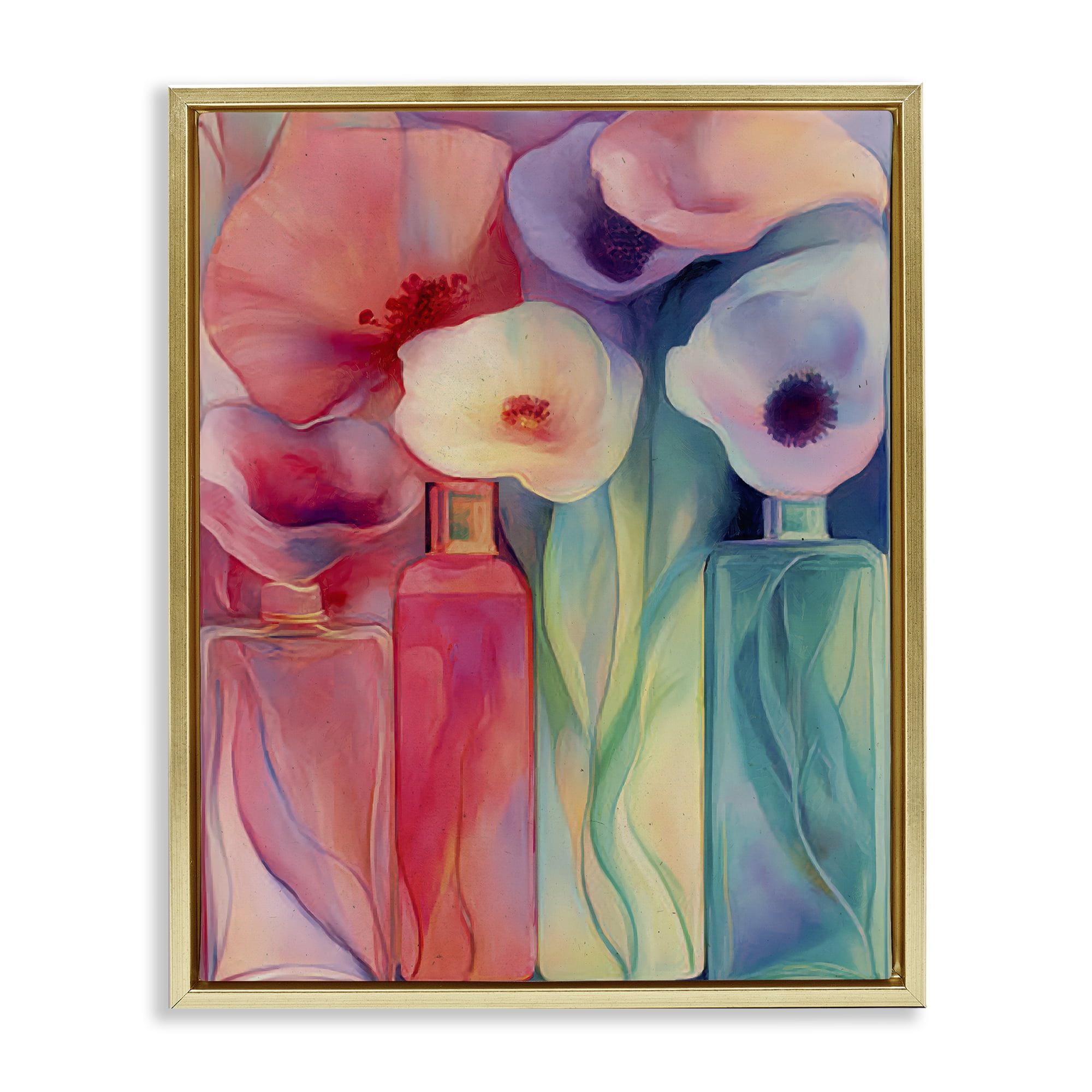 Stupell Industries Petal Logic Gradient Gold Framed Floater Canvas Wall Art, design by Annabelle Hall