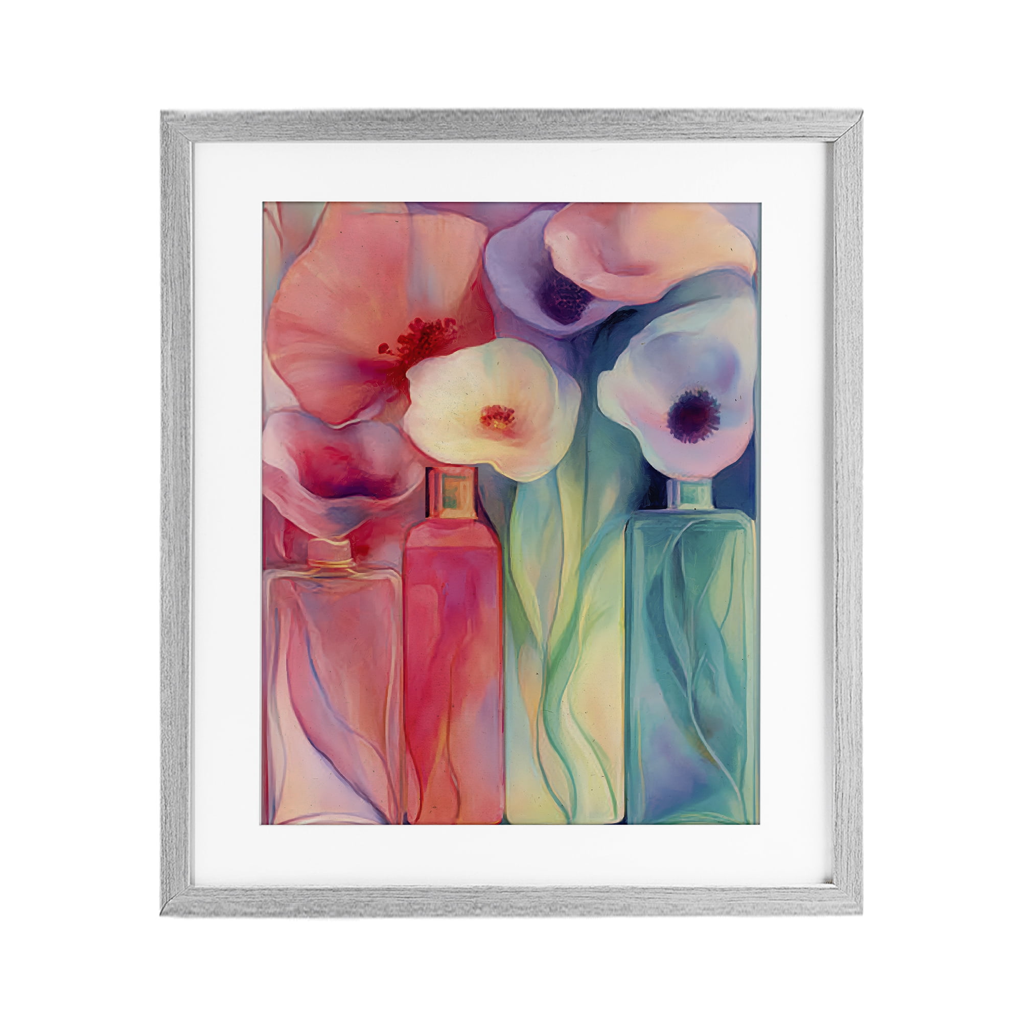 Stupell Industries Petal Logic Gradient Gray Framed Print Under Glass, design by Annabelle Hall