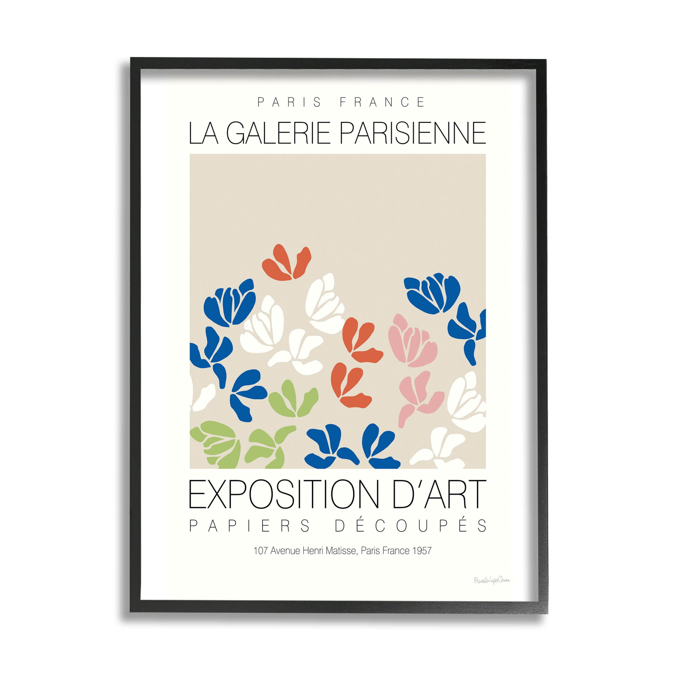 Stupell Industries Petal Silhouettes Gallery Exhibition Graphic Art Black Framed Art Print Wall Art, Design by Mercedes Lopez Charro