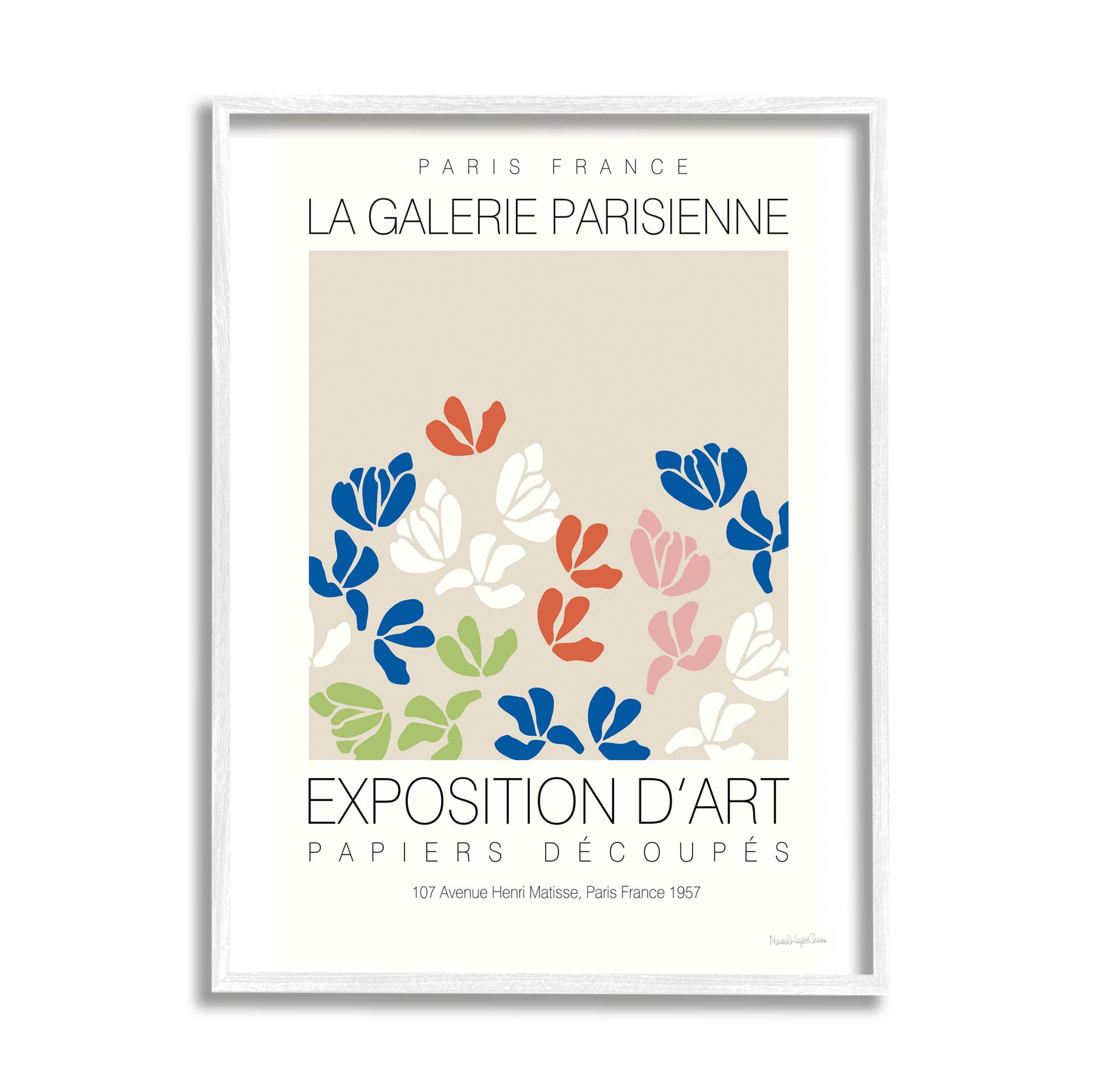 Stupell Industries Petal Silhouettes Gallery Exhibition Graphic Art White Framed Art Print Wall Art, Design by Mercedes Lopez Charro
