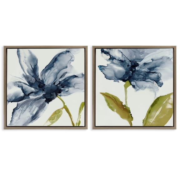 Stupell Industries Petals Of The Sky 2 Piece Brown Framed Floater Canvas Set design by Jacob Q, 25 x 25