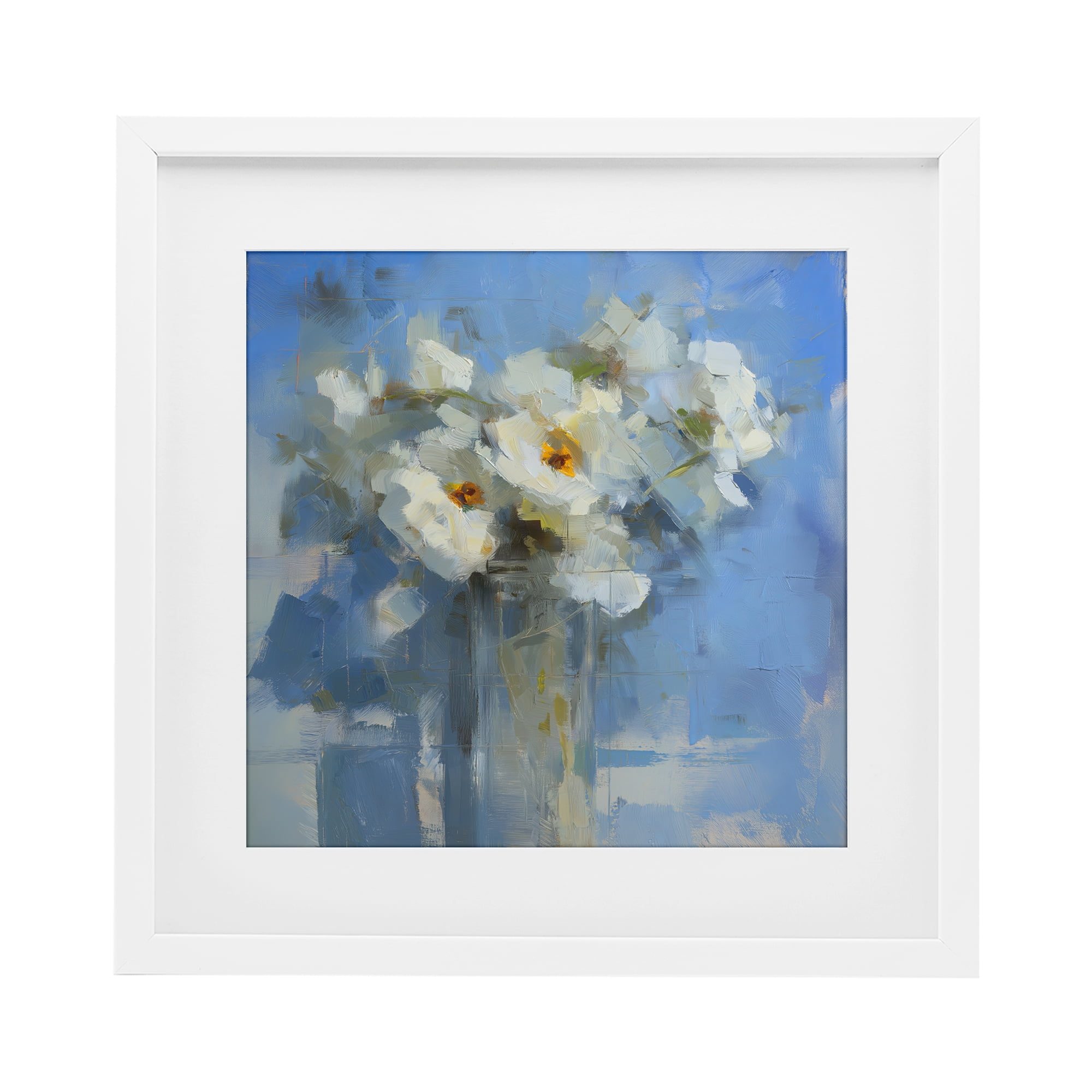 Stupell Industries Petals Remembered Abstract White Framed Print Under Glass, design by Svetlana Aleynikova